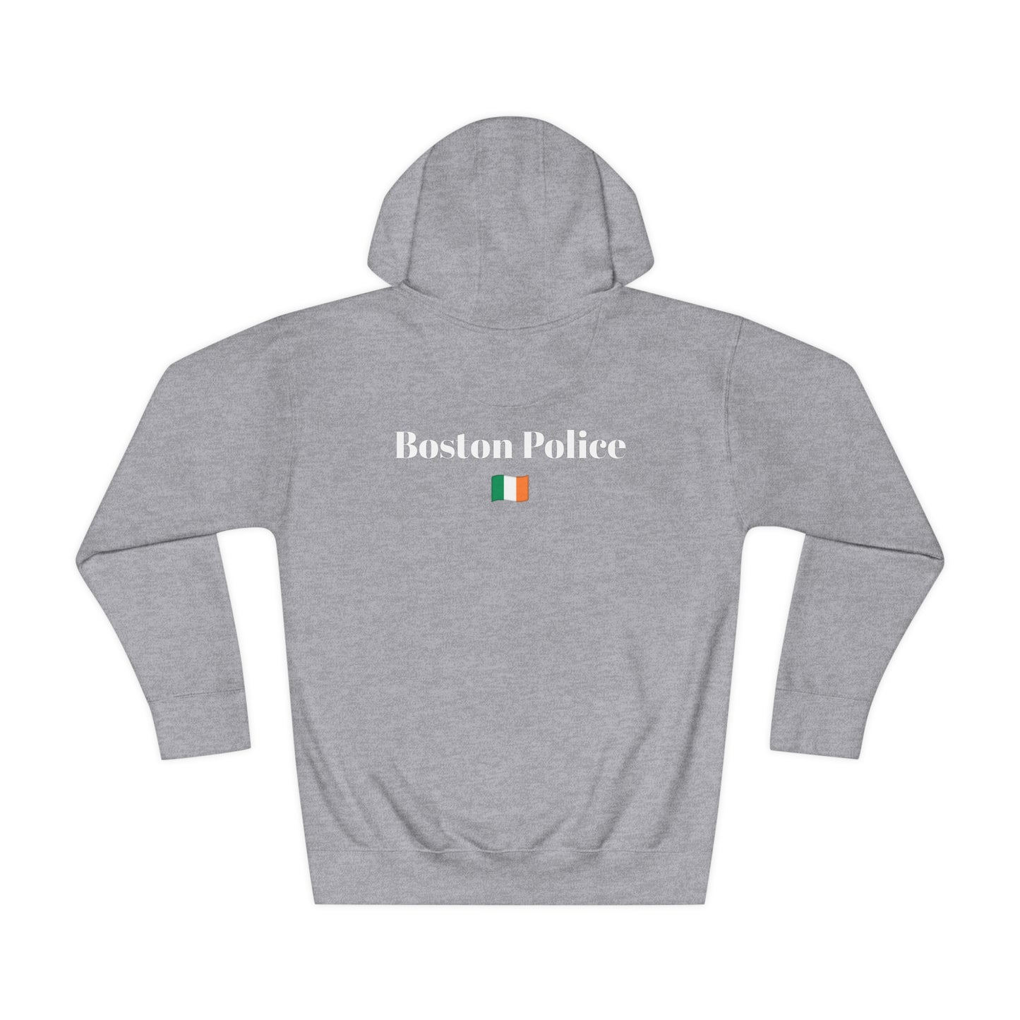 Boston Police (Irish flag) EST. 1854 Unisex Fleece Hoodie (white writing)