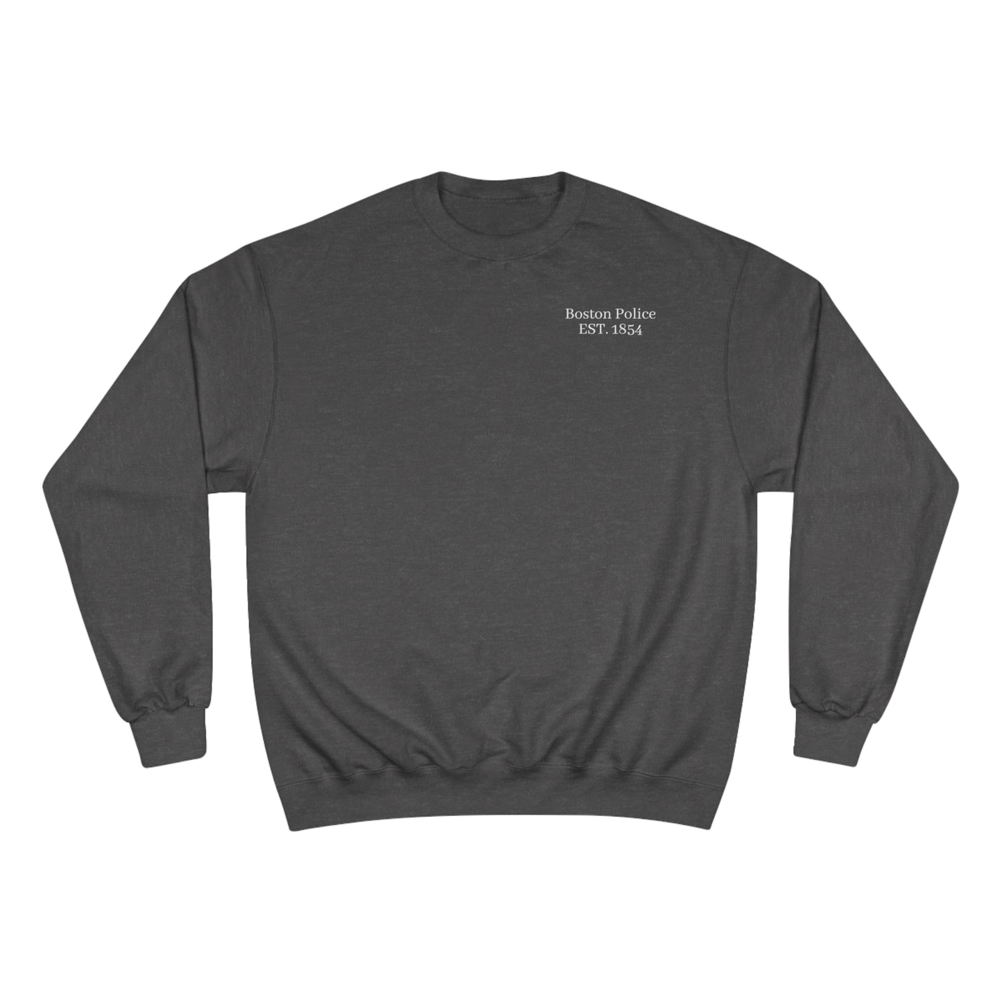 Boston Police EST. 1854 Champion Sweatshirt (black writing) blue line