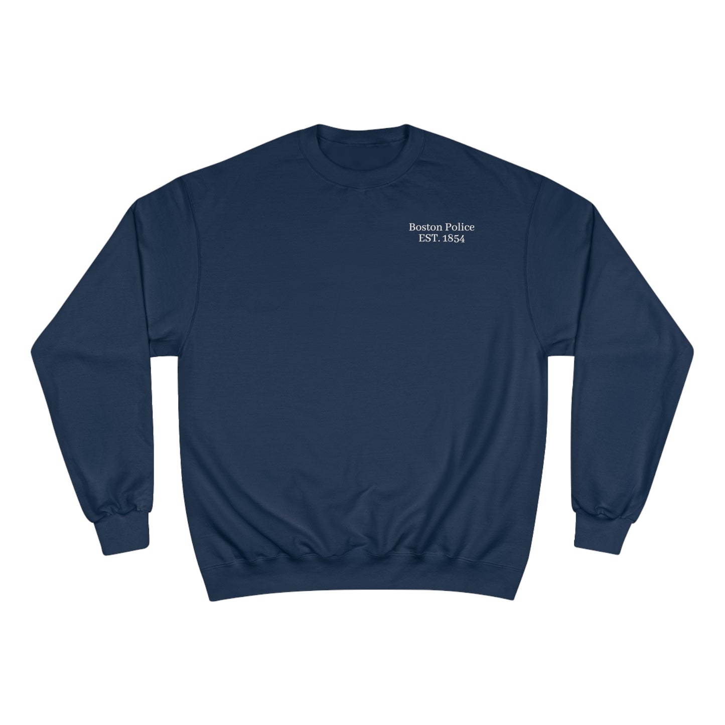 Boston Police EST. 1854 Champion Sweatshirt (black writing) blue line