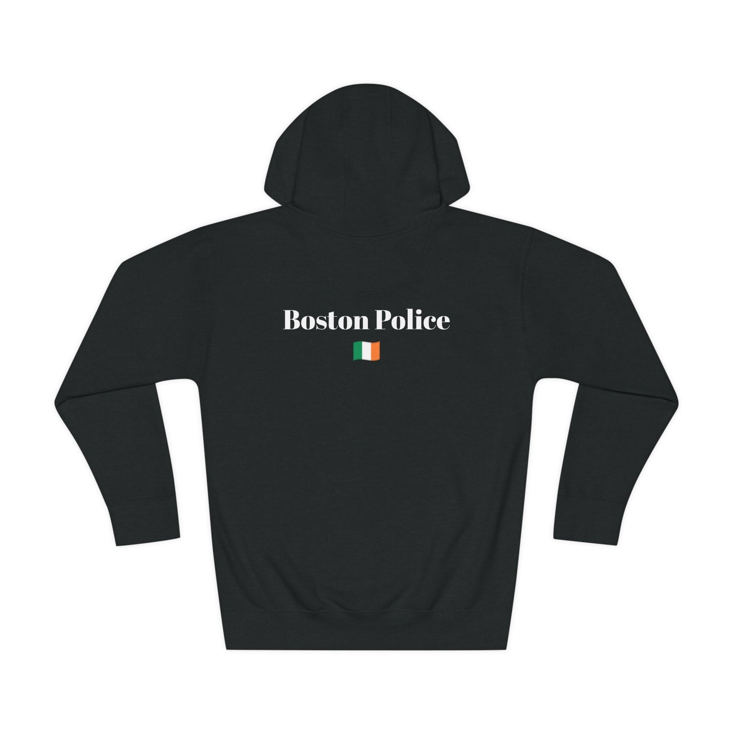 Boston Police (Irish flag) EST. 1854 Unisex Fleece Hoodie (white writing)