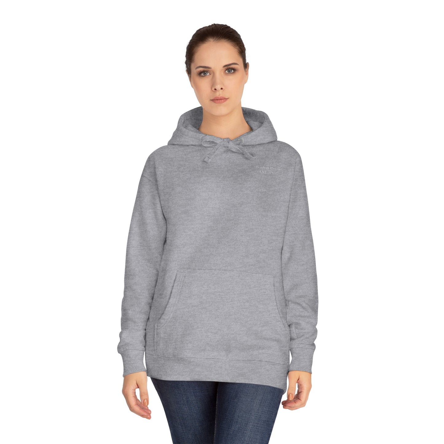 Boston Police (china flag) EST. 1854 Unisex Fleece Hoodie (white writing)