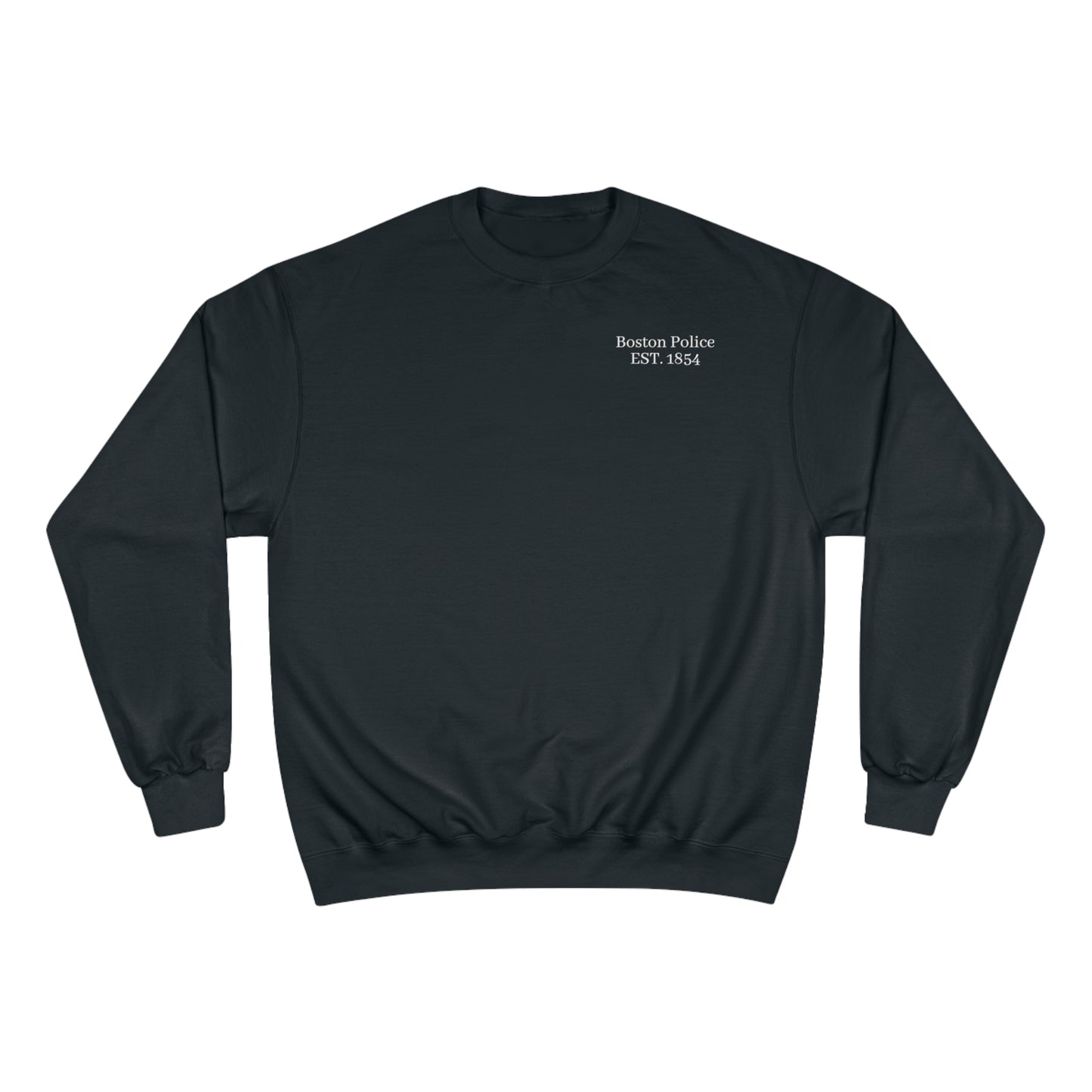 Boston Police EST. 1854 Champion Sweatshirt (black writing) blue line