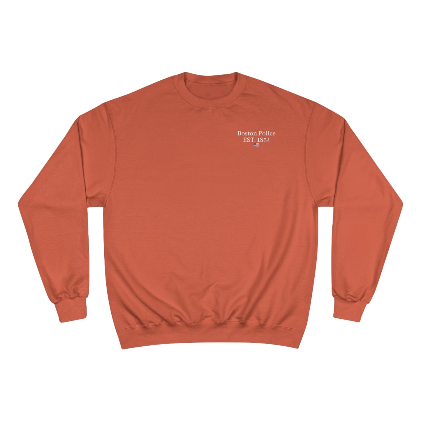 Boston Police (american flag /blue line) EST. 1854 Champion Sweatshirt (white writing)