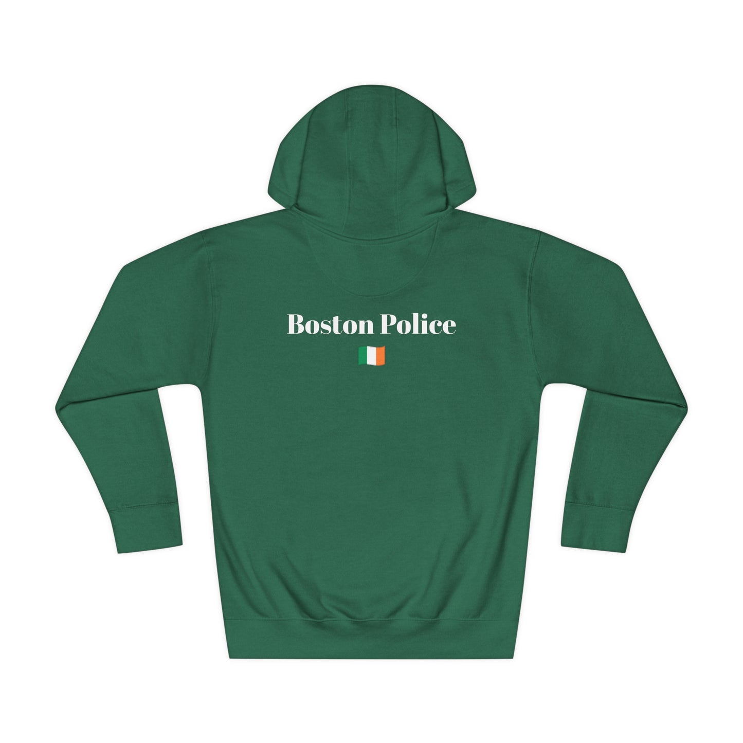 Boston Police (Irish flag) EST. 1854 Unisex Fleece Hoodie (white writing)