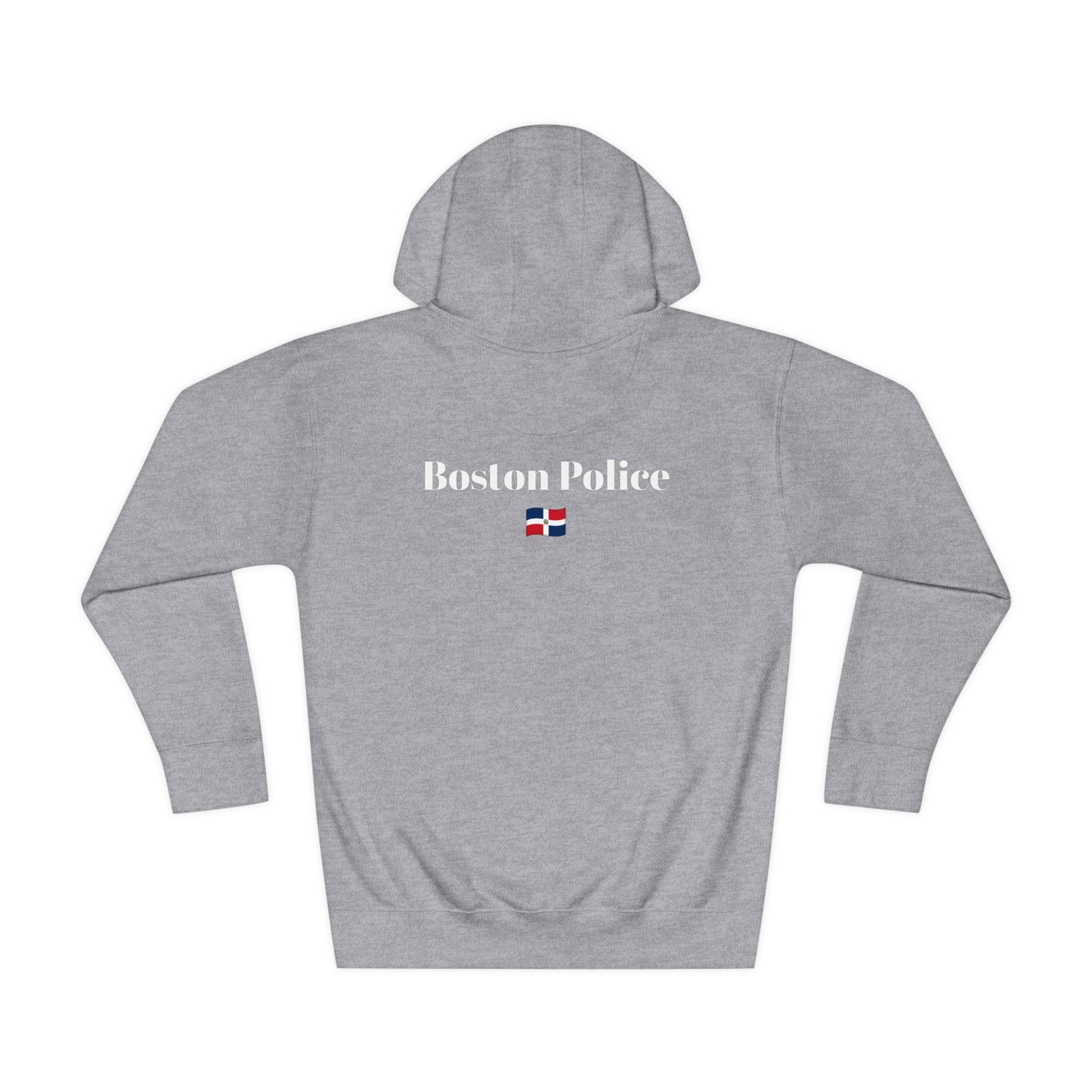 Boston Police ( dominican republic flag) EST. 1854 Unisex Fleece Hoodie (white writing)