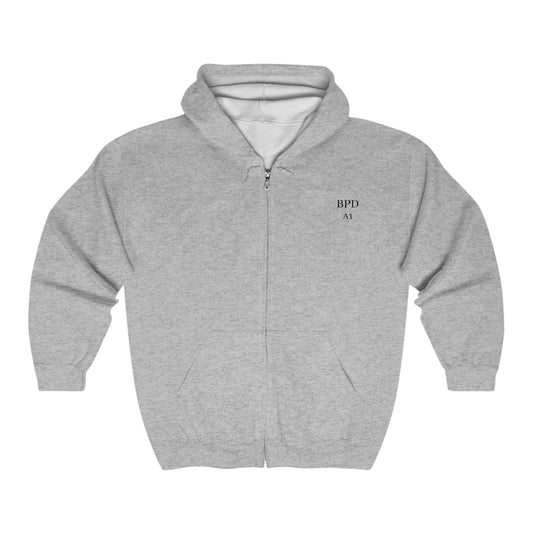 Boston Police EST. 1854 Full Zip Hooded Sweatshirt (black lettering)