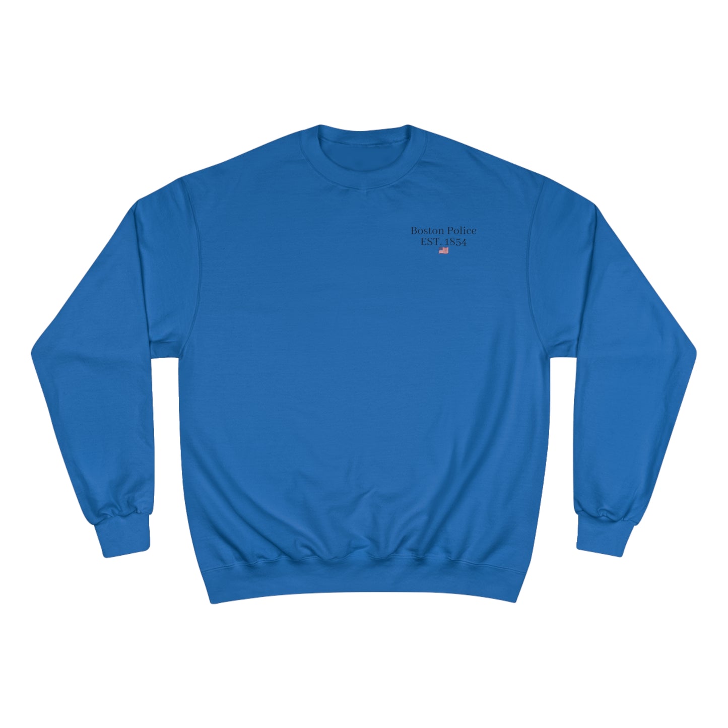 Boston Police (american flag /blue line with black) EST. 1854 Champion Sweatshirt (white writing)