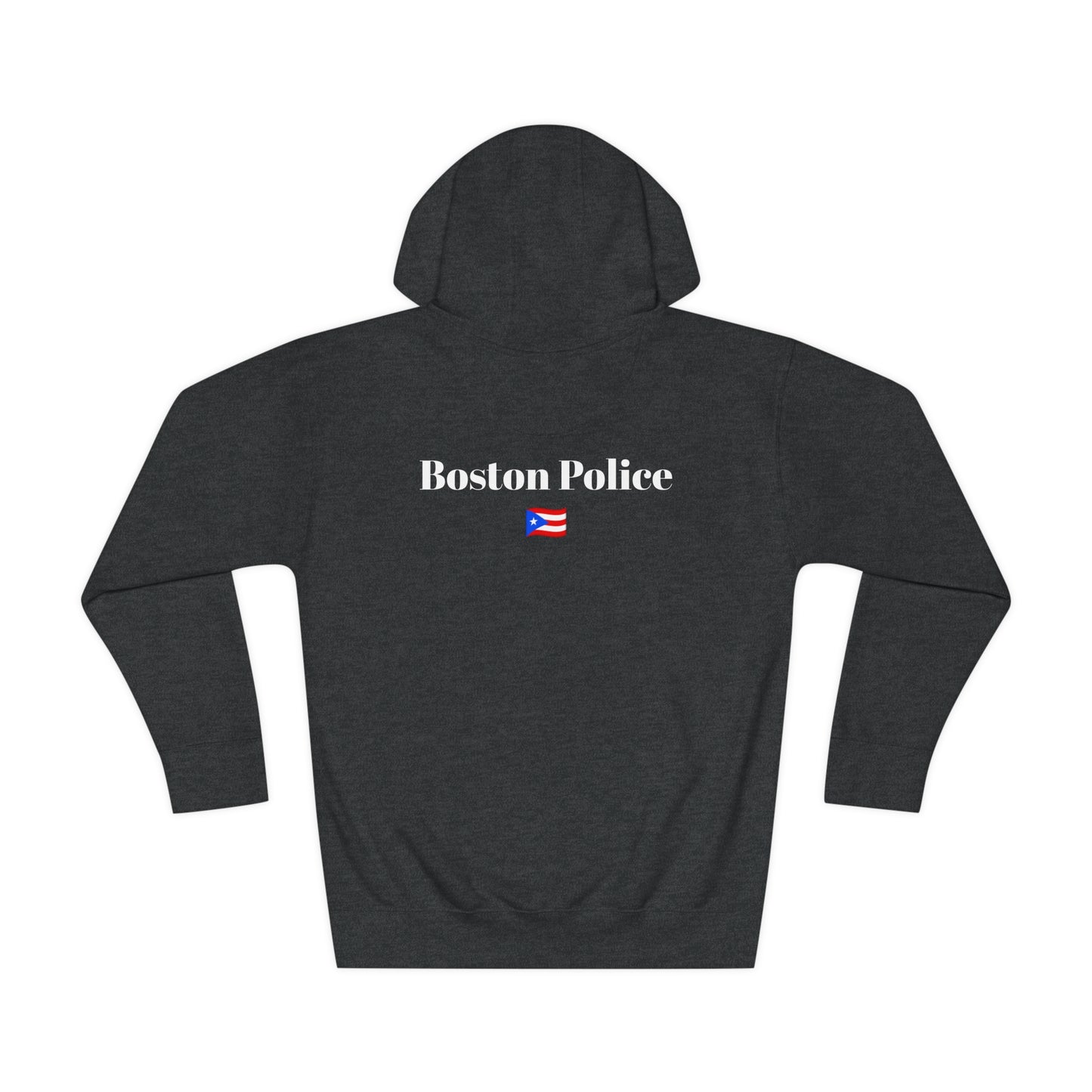 Boston Police (puerto rican flag) EST. 1854 Unisex Fleece Hoodie (white writing)