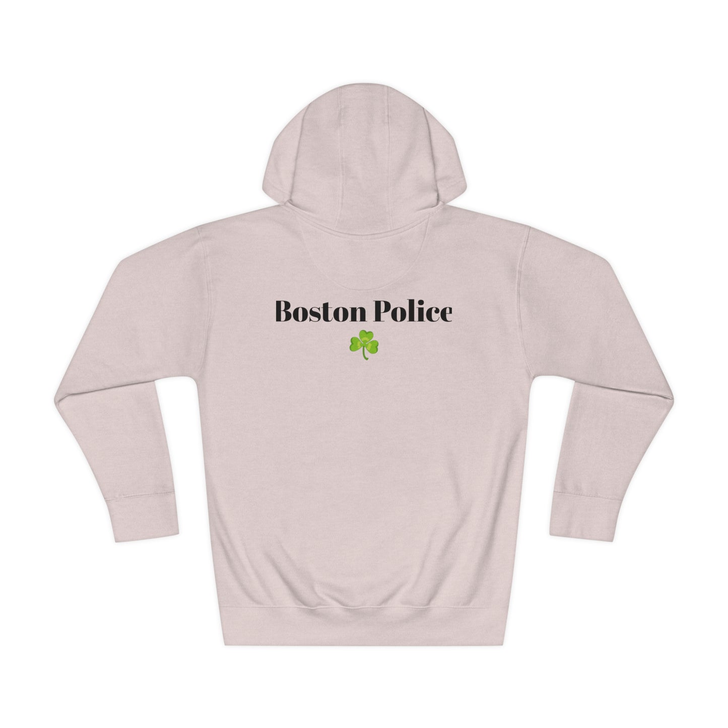 Boston Police EST. 1854 Unisex Fleece Hoodie (black writing - shamrock)