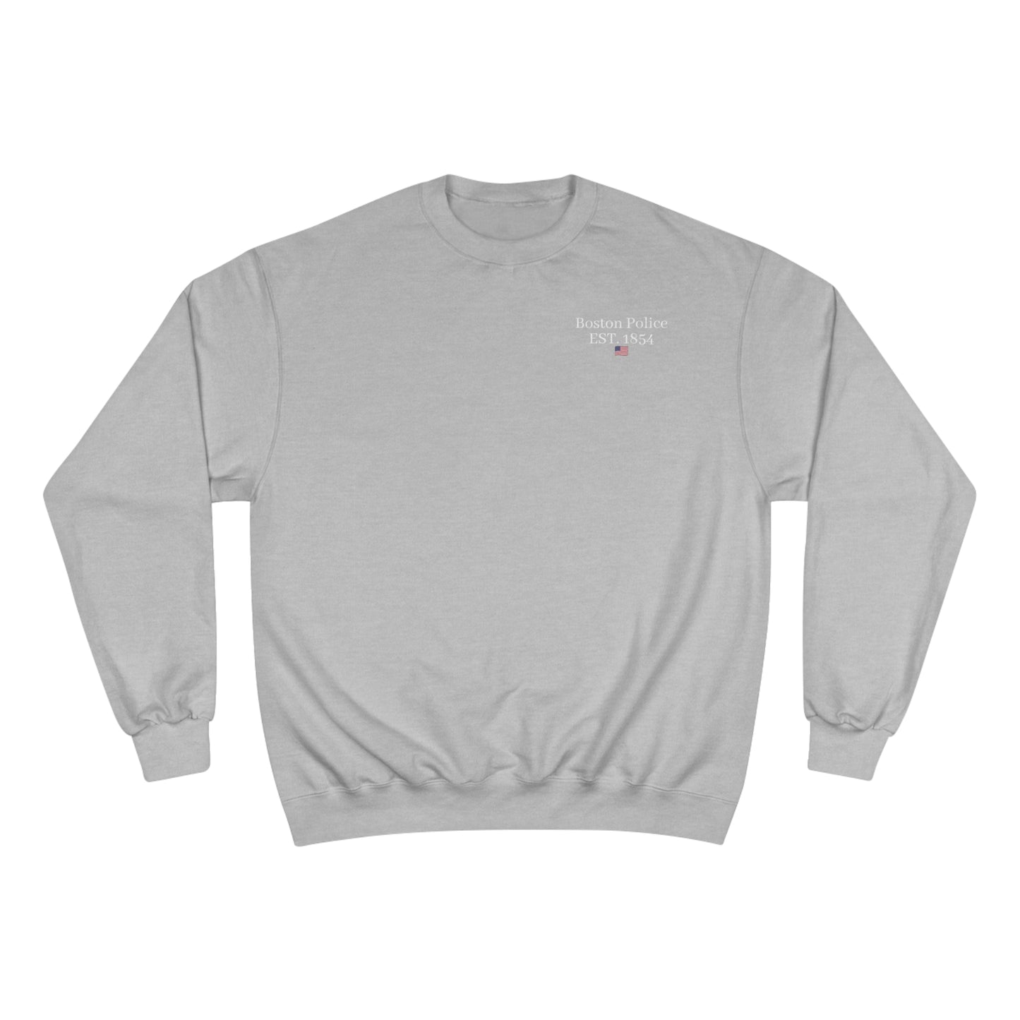Boston Police (american flag /blue line) EST. 1854 Champion Sweatshirt (white writing)
