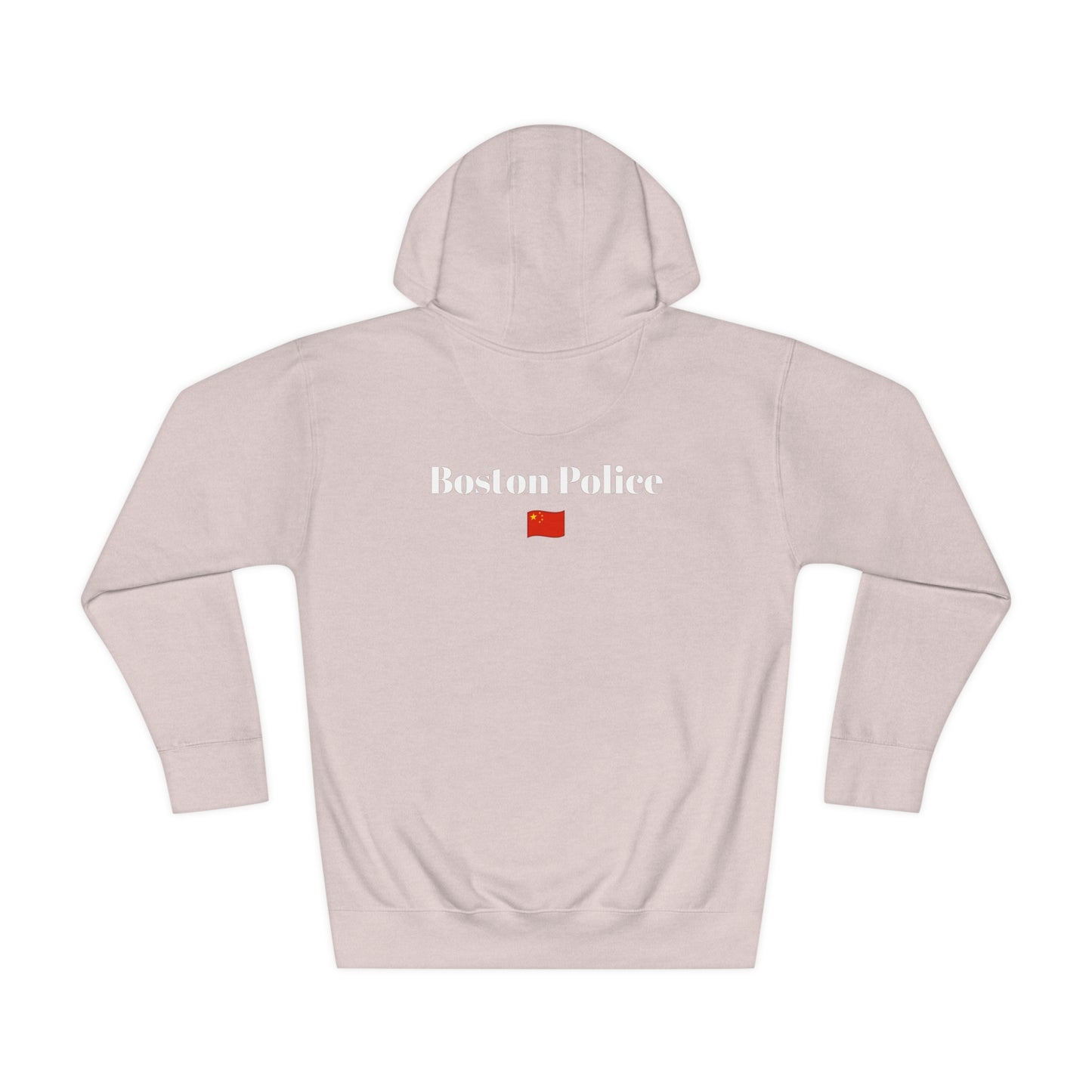 Boston Police (china flag) EST. 1854 Unisex Fleece Hoodie (white writing)