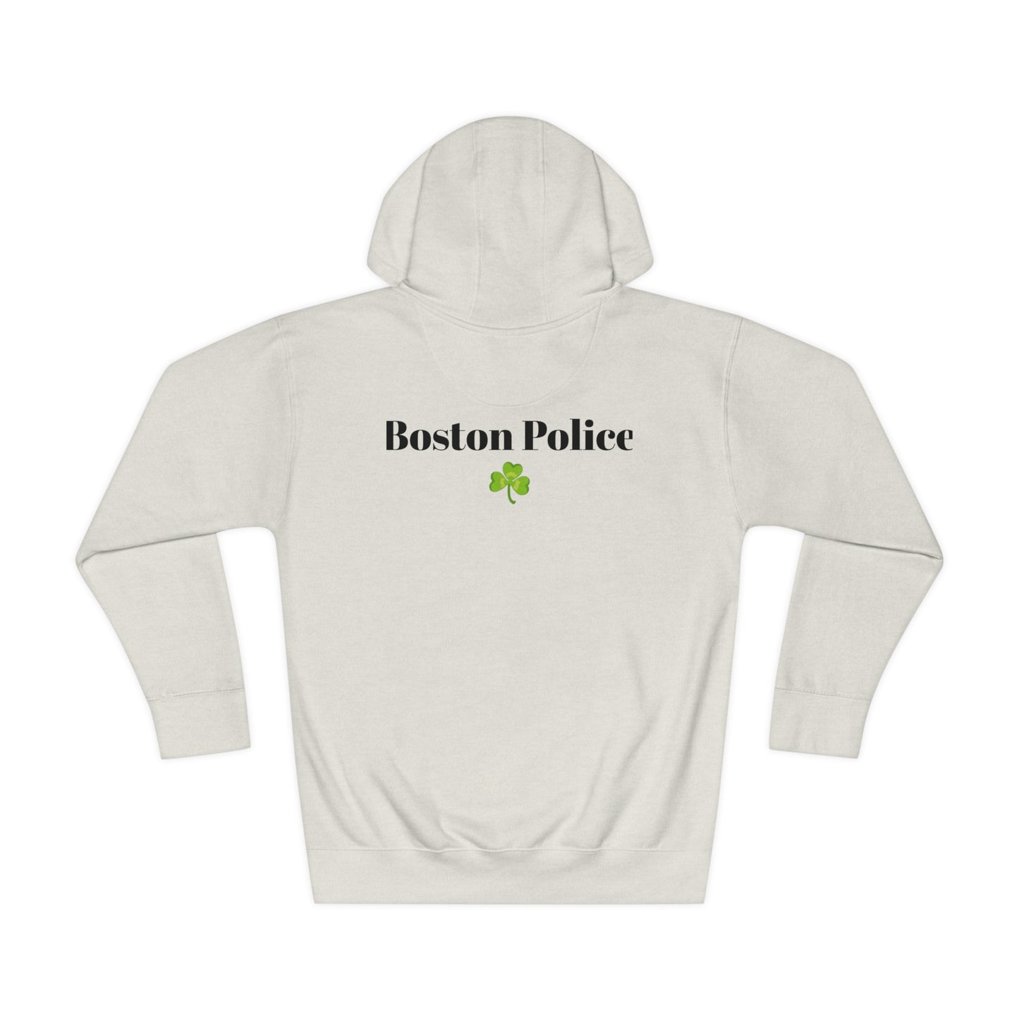 Boston Police EST. 1854 Unisex Fleece Hoodie (black writing - shamrock)