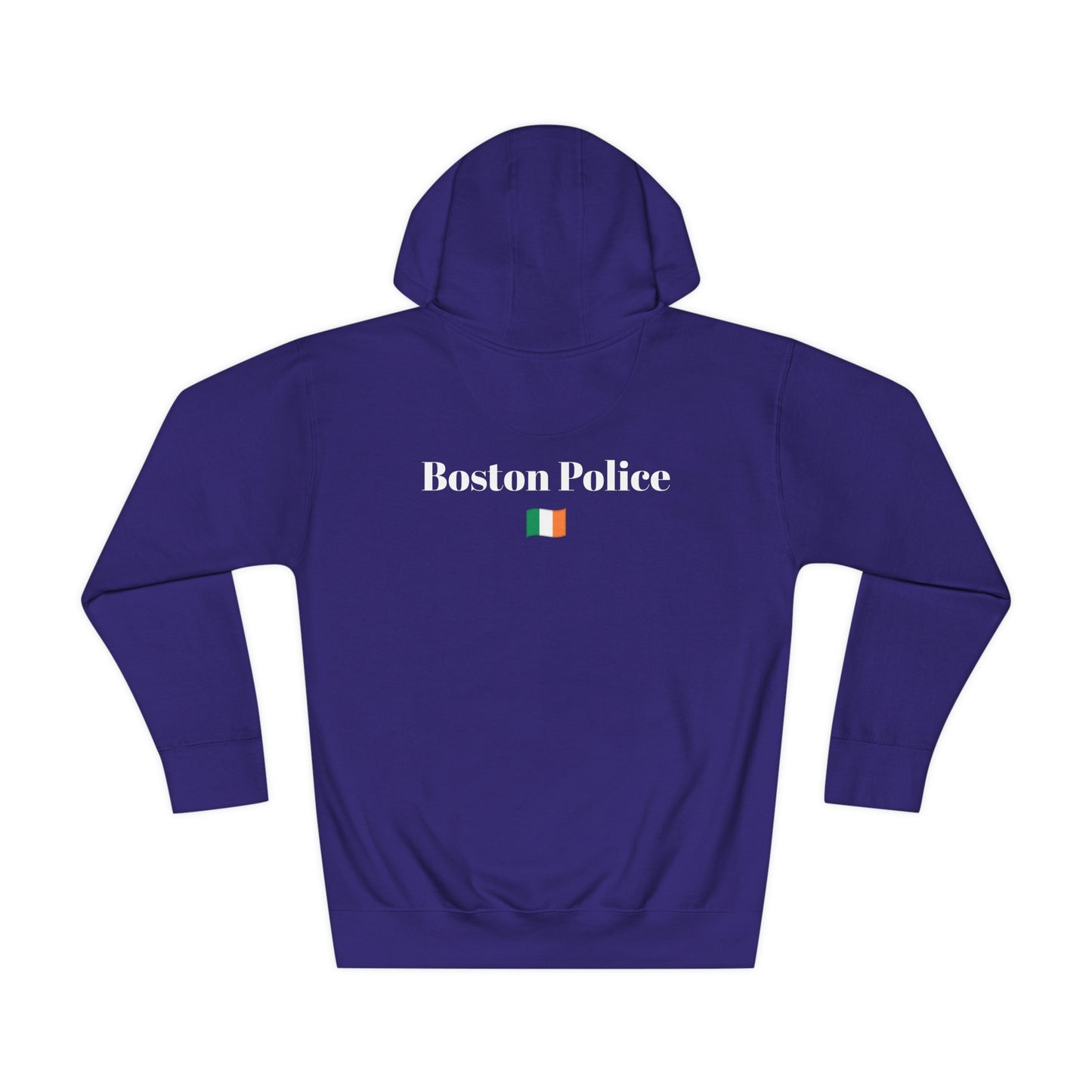 Boston Police (Irish flag) EST. 1854 Unisex Fleece Hoodie (white writing)