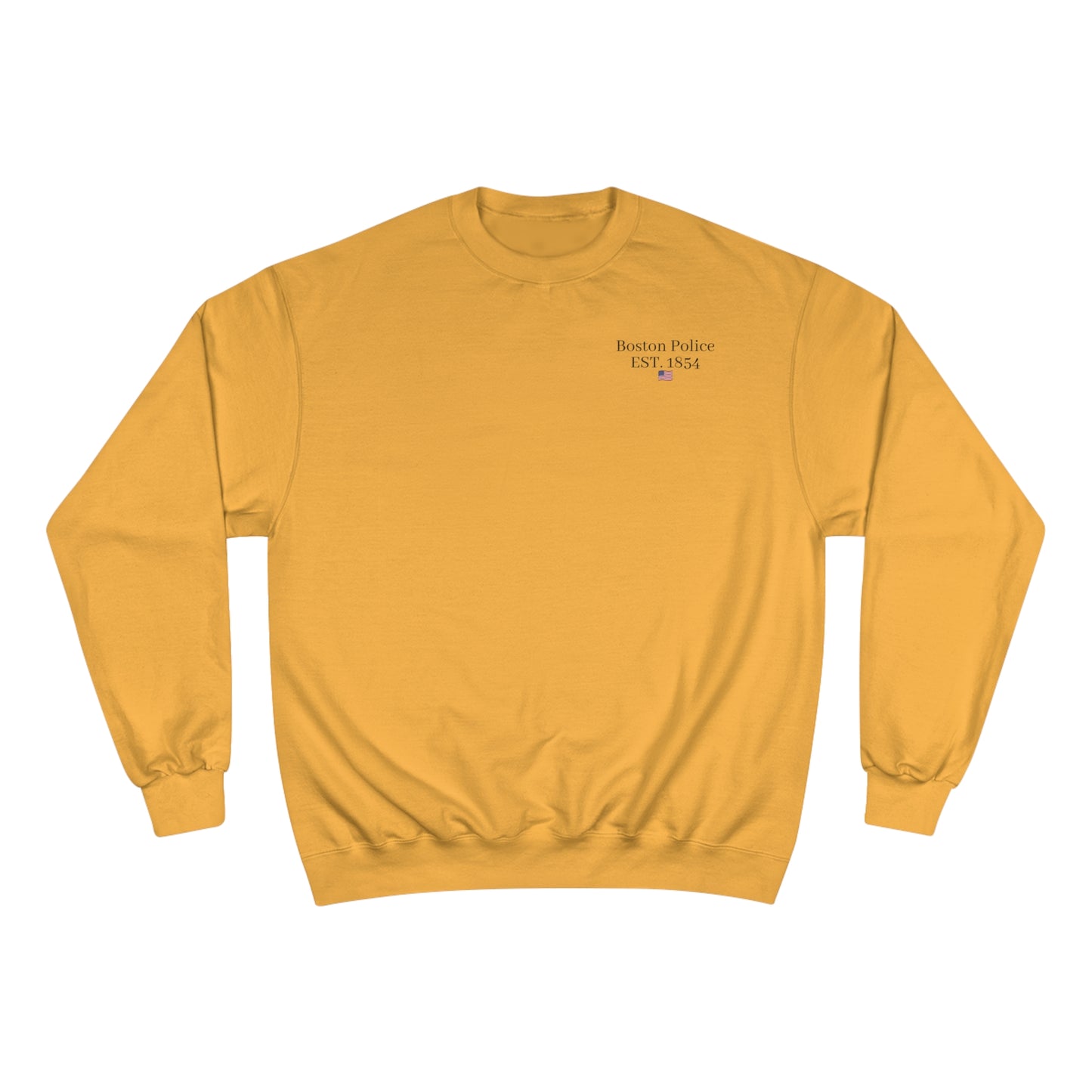 Boston Police (american flag /blue line with black) EST. 1854 Champion Sweatshirt (white writing)