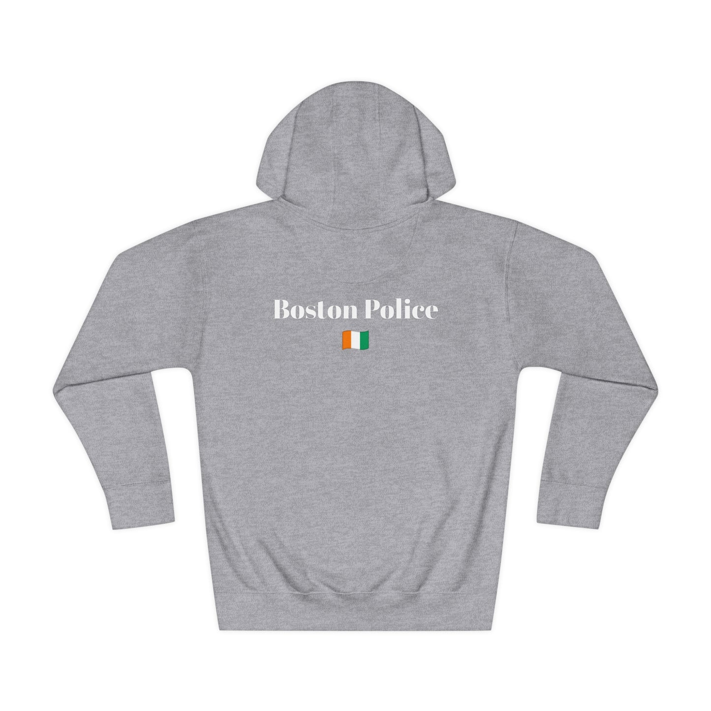 Boston Police (Ivory Coast flag) EST. 1854 Unisex Fleece Hoodie (white writing)