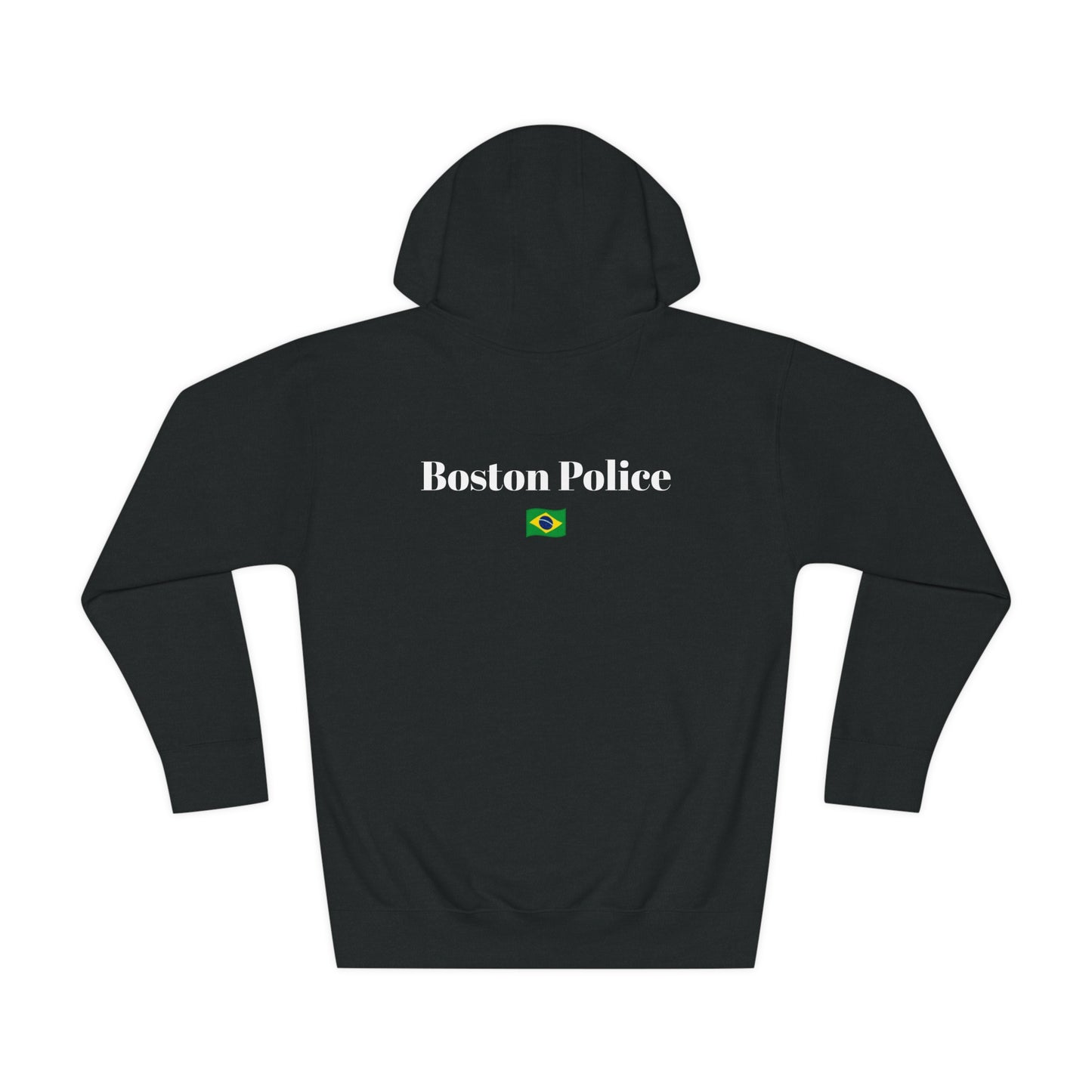 Boston Police (brazil flag) EST. 1854 Unisex Fleece Hoodie (white writing)