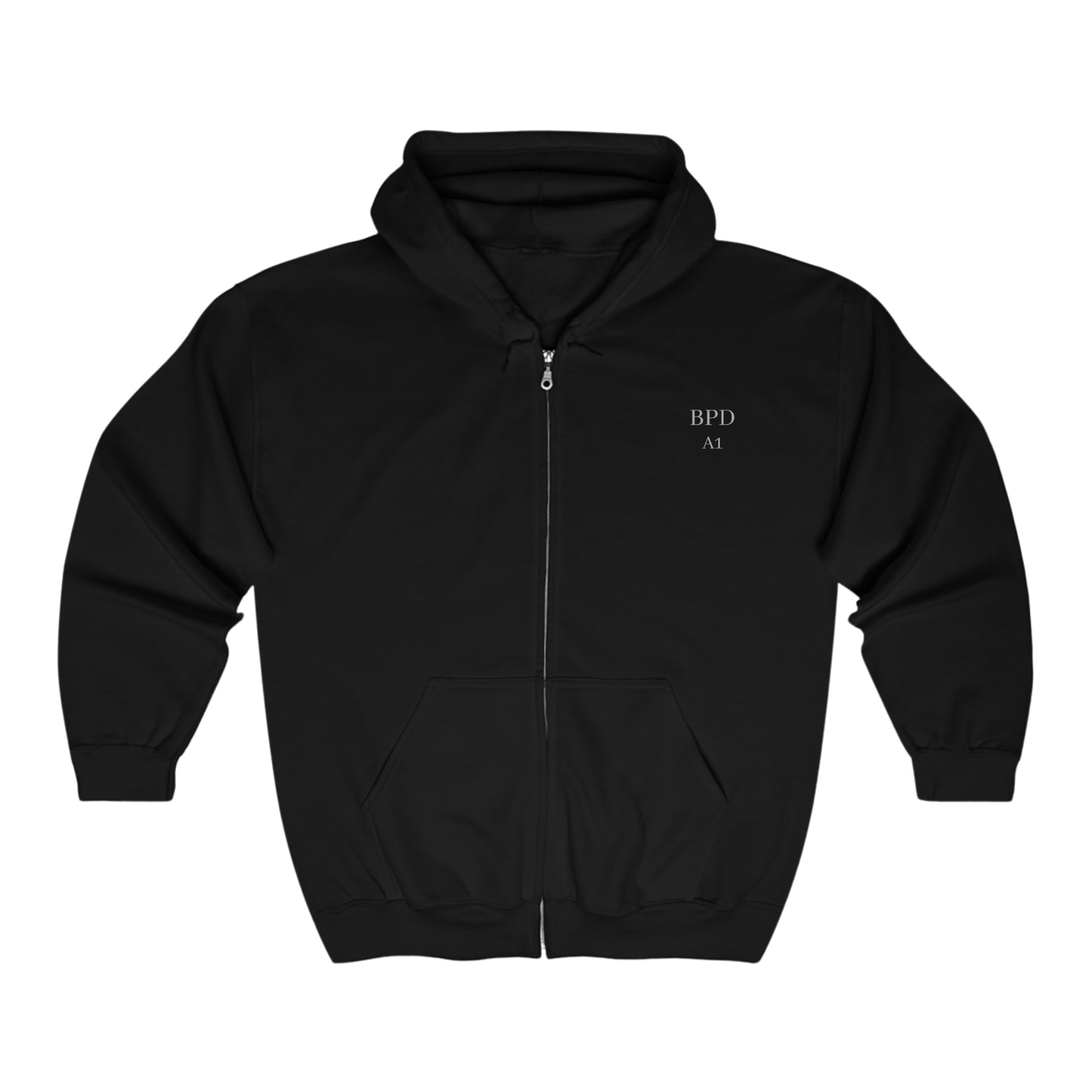 Boston Police EST. 1854 Full Zip Hooded Sweatshirt (grey lettering)