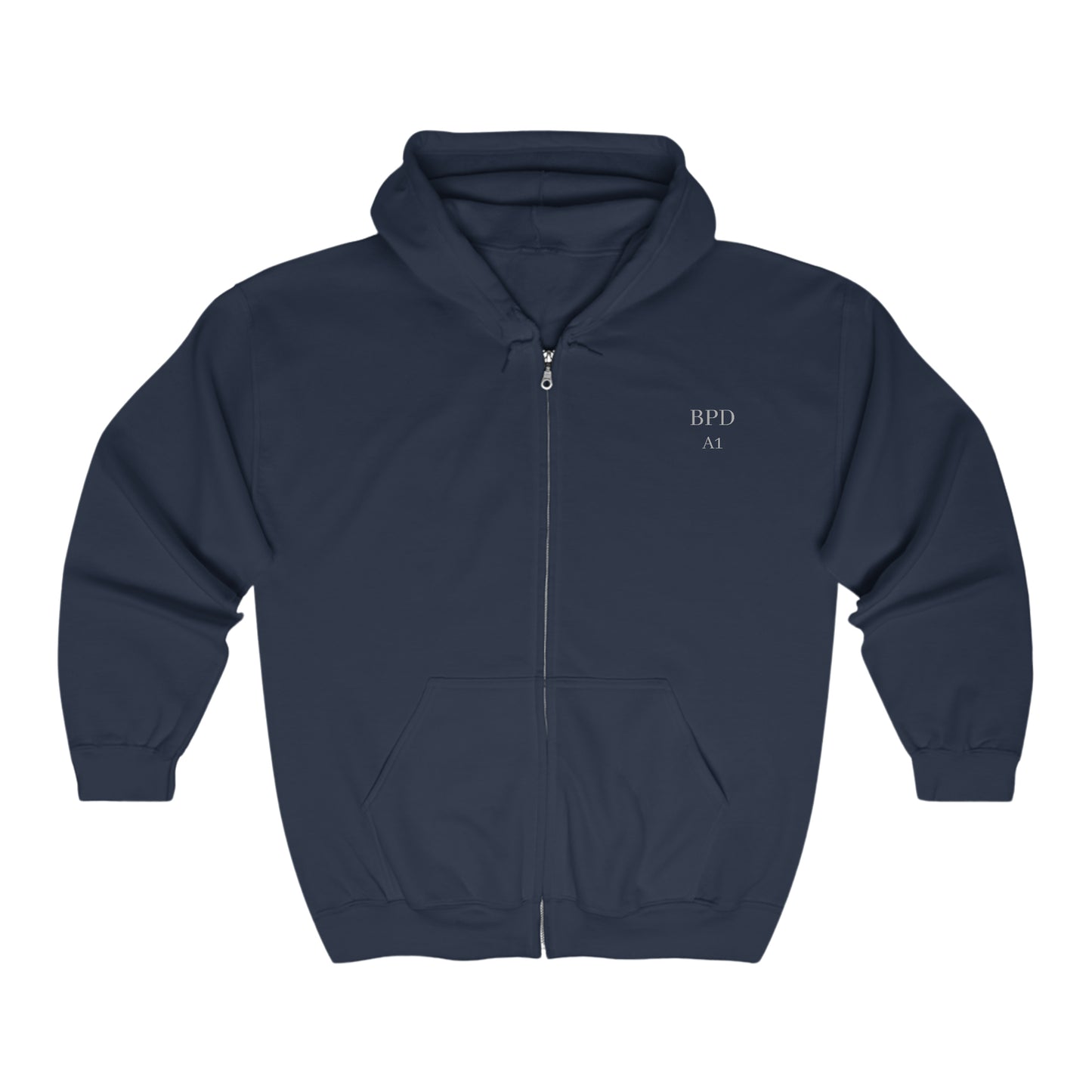 Boston Police EST. 1854 Full Zip Hooded Sweatshirt (grey lettering)