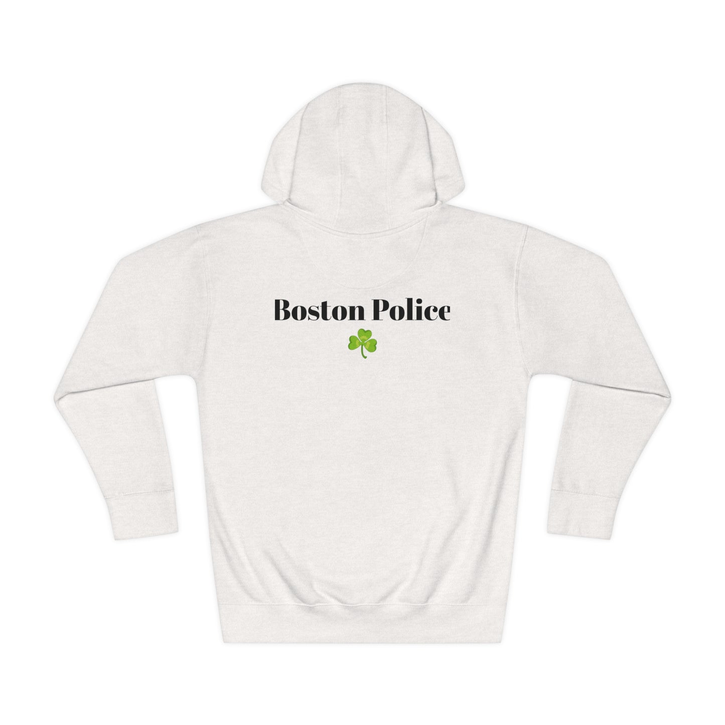 Boston Police EST. 1854 Unisex Fleece Hoodie (black writing - shamrock)