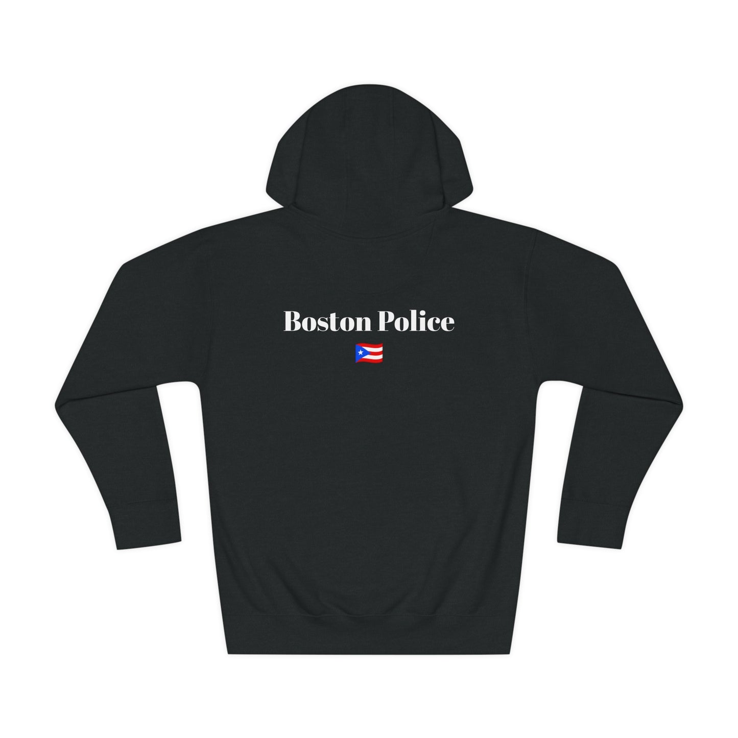 Boston Police (puerto rican flag) EST. 1854 Unisex Fleece Hoodie (white writing)