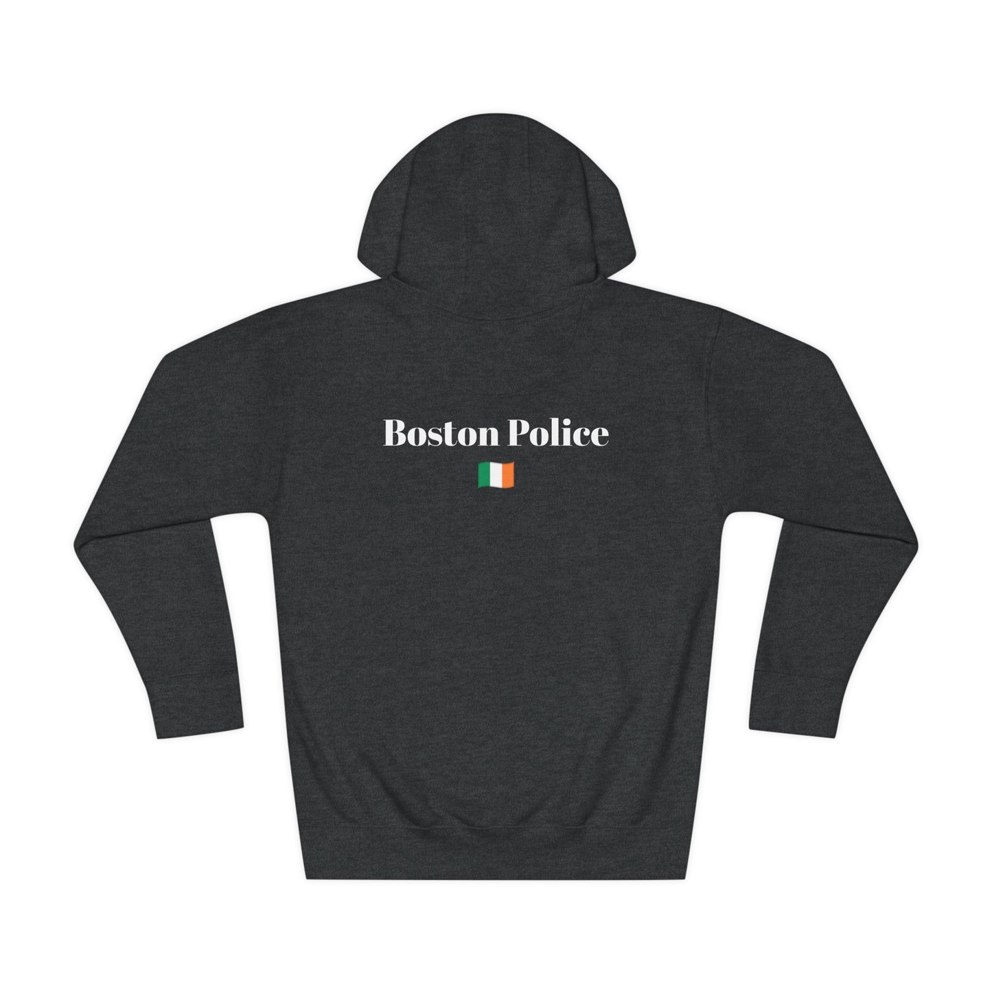 Boston Police (Irish flag) EST. 1854 Unisex Fleece Hoodie (white writing)
