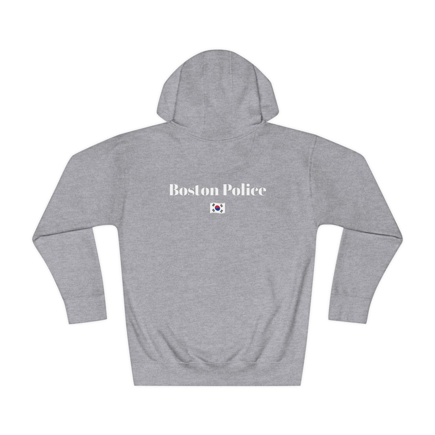 Boston Police (korea flag) EST. 1854 Unisex Fleece Hoodie (white writing)