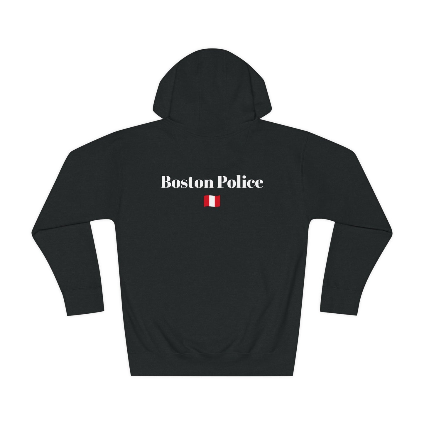 Boston Police (peru flag) EST. 1854 Unisex Fleece Hoodie (white writing)