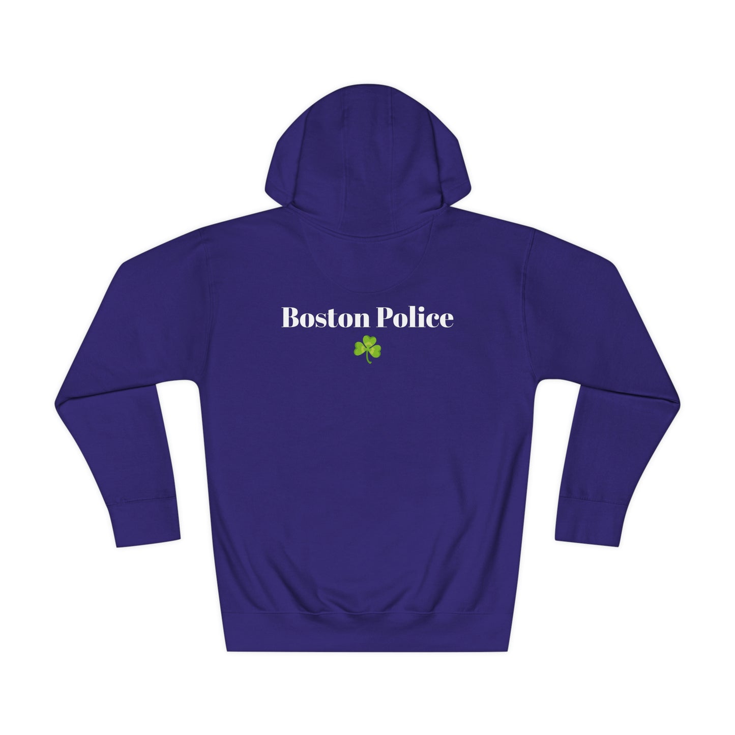 Boston Police (shamrock) EST. 1854 Unisex Fleece Hoodie (white writing)