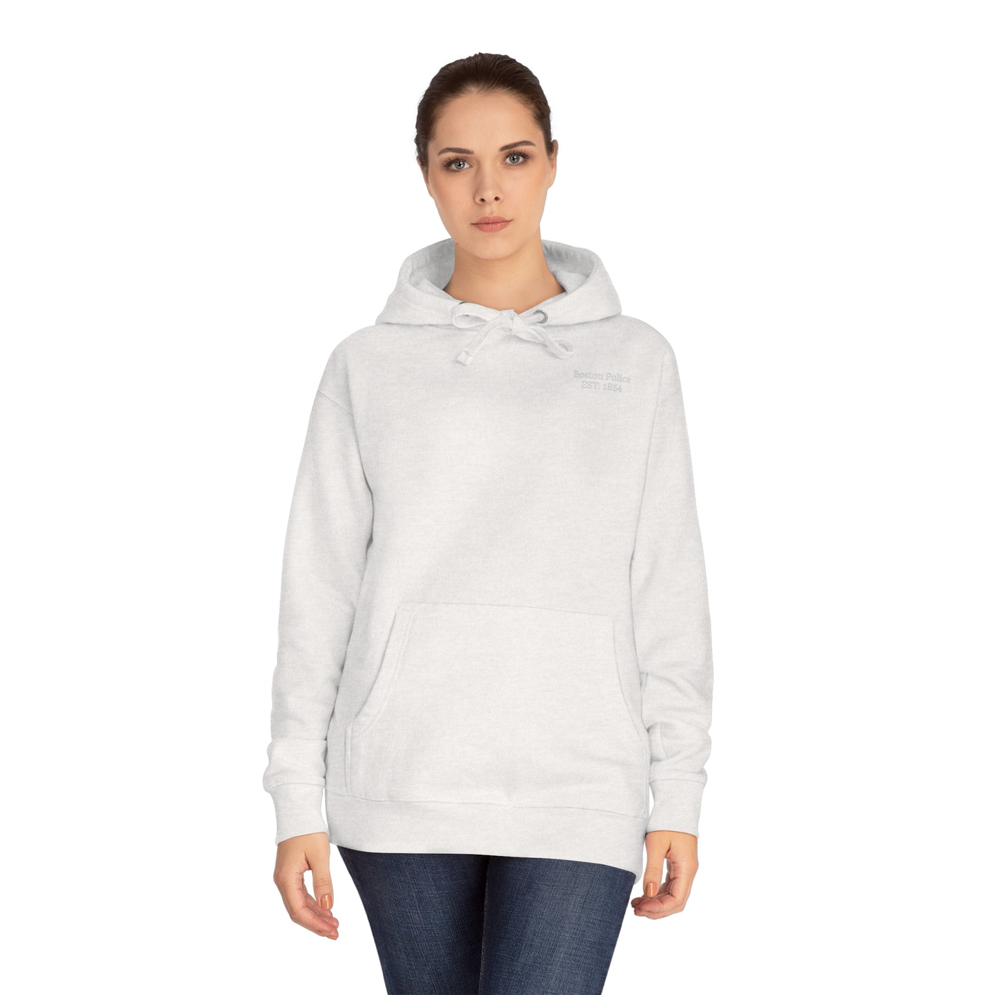 Boston Police (peru flag) EST. 1854 Unisex Fleece Hoodie (white writing)