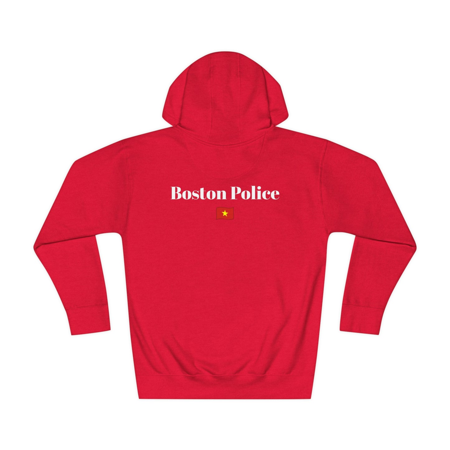 Boston Police (viet nam flag) EST. 1854 Unisex Fleece Hoodie (white writing)