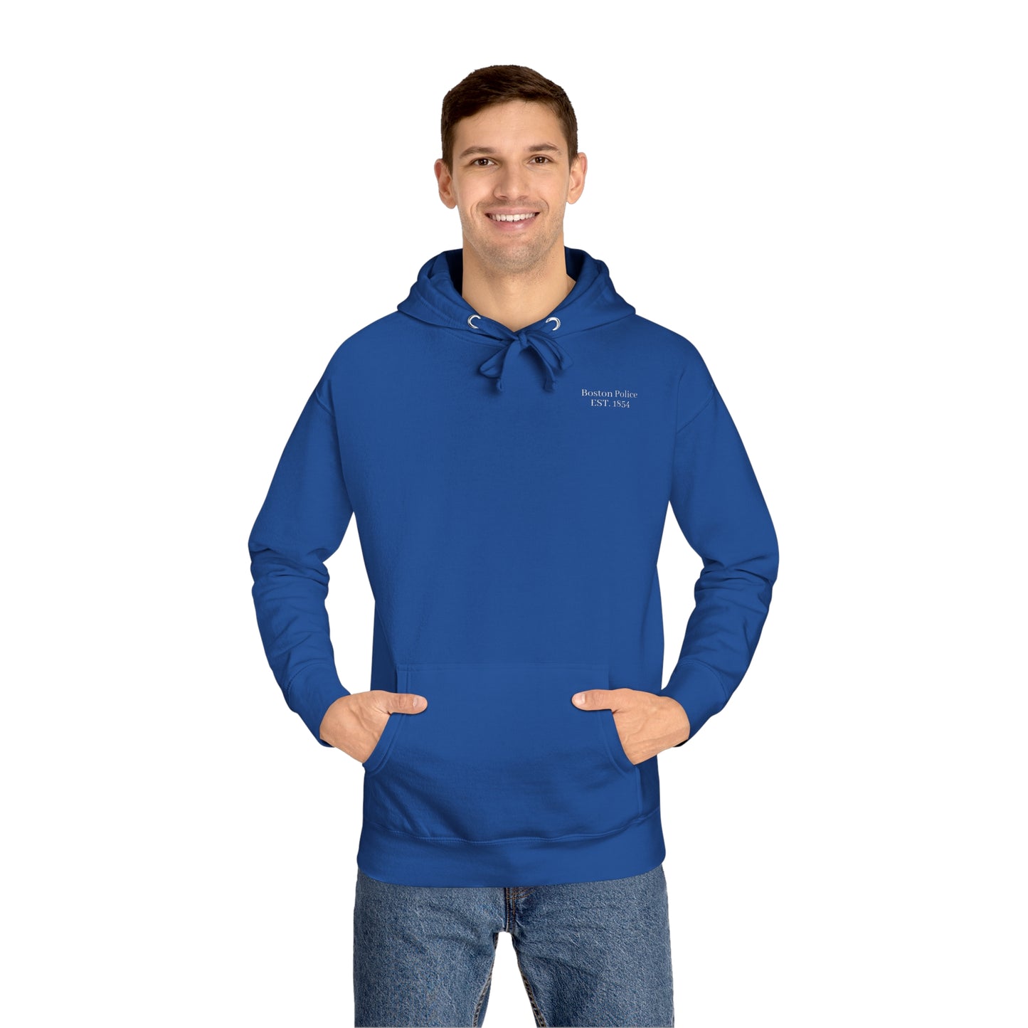 Boston Police (france flag) EST. 1854 Unisex Fleece Hoodie (white writing)