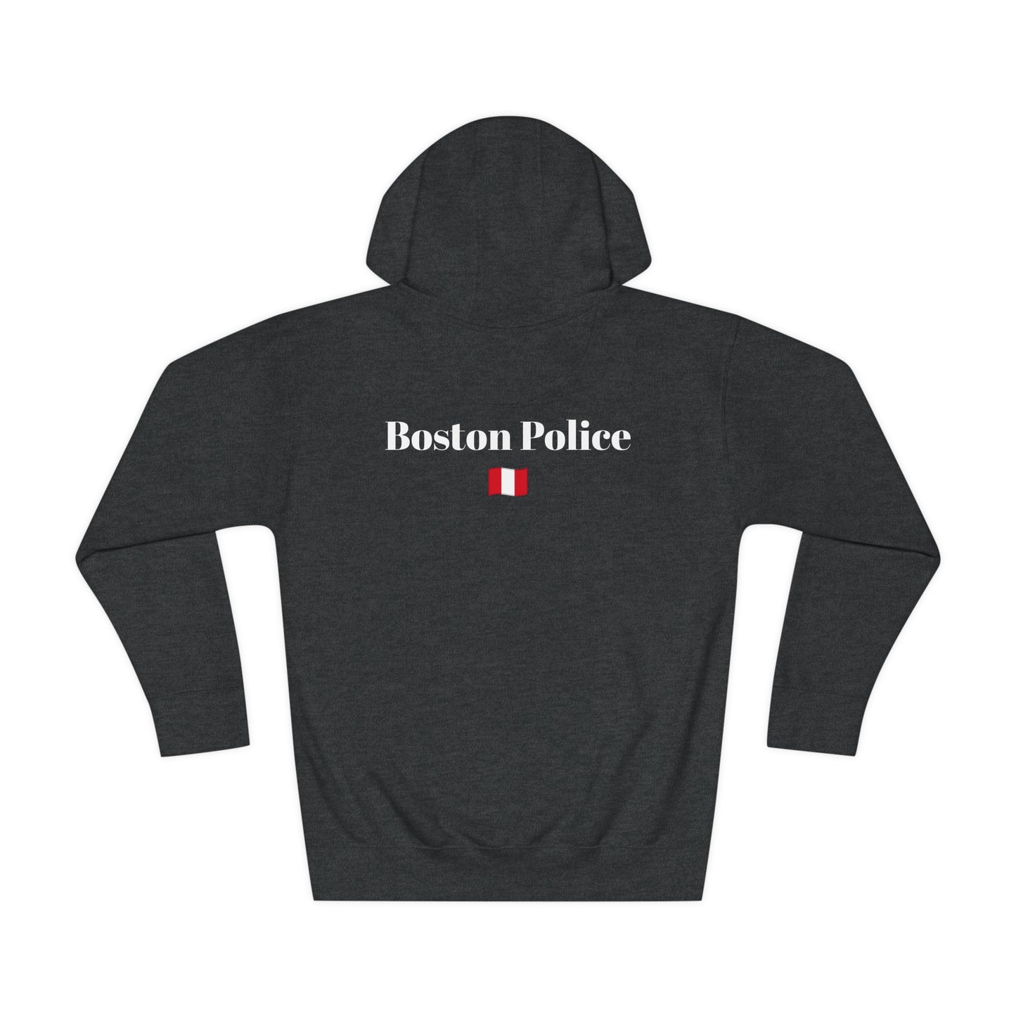 Boston Police (peru flag) EST. 1854 Unisex Fleece Hoodie (white writing)