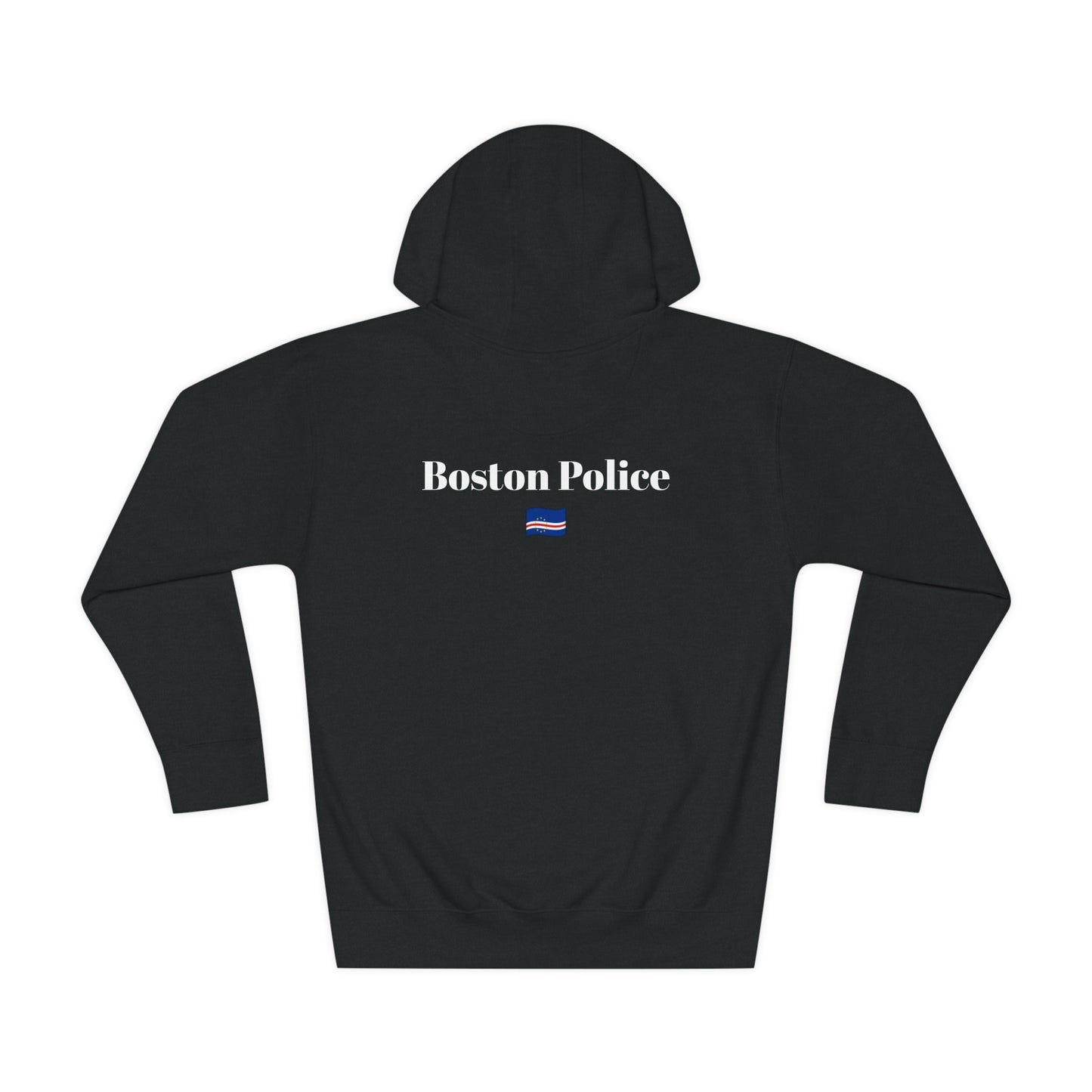 Boston Police (cape verde flag) EST. 1854 Unisex Fleece Hoodie (white writing )