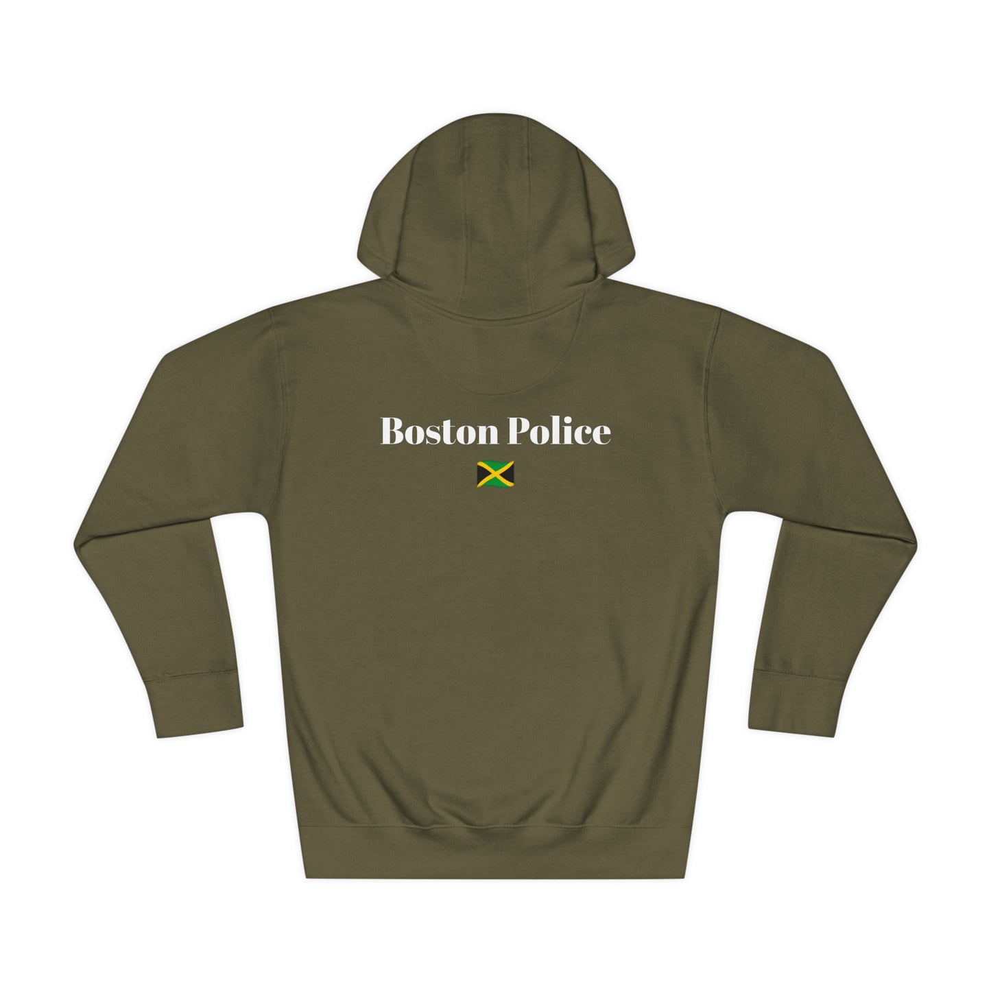 Boston Police (jamaica flag) EST. 1854 Unisex Fleece Hoodie (white writing)