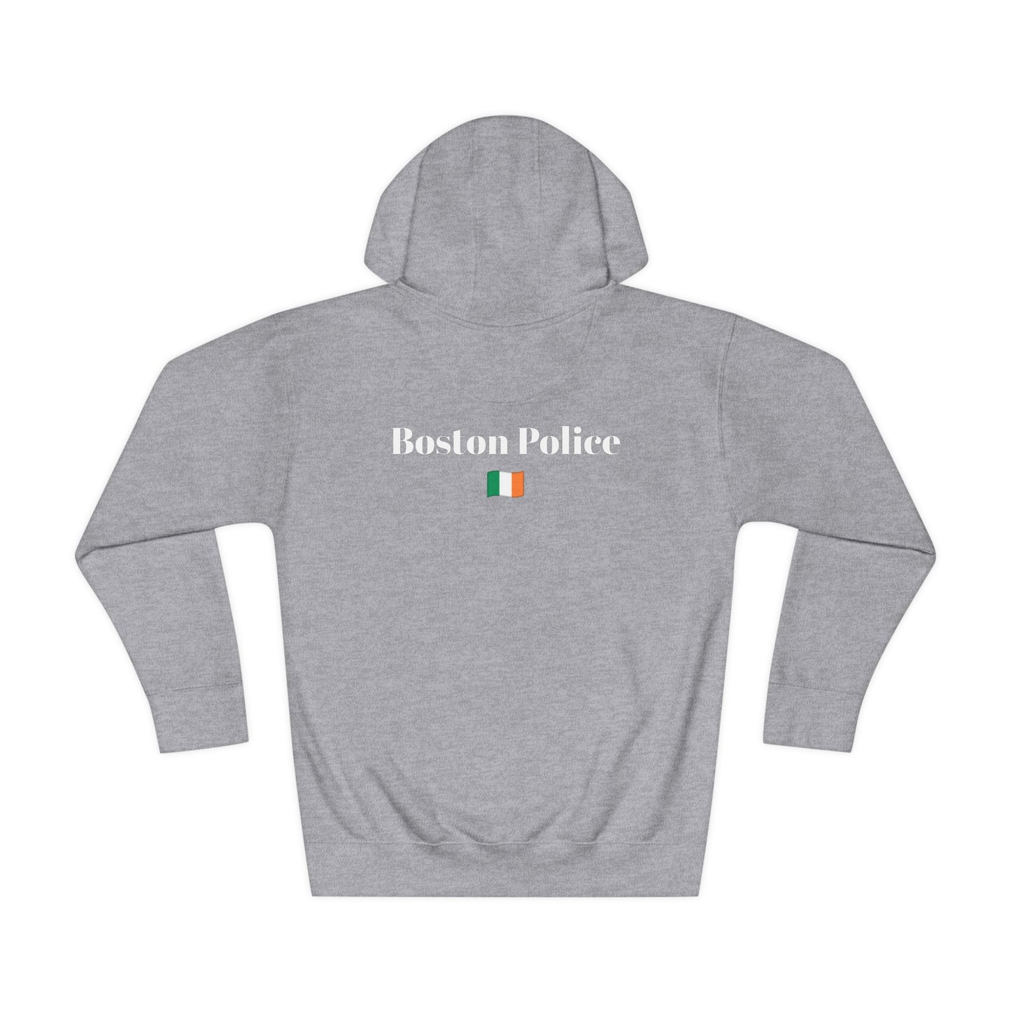 Boston Police  (Irish flag) EST. 1854 Unisex Fleece Hoodie (white writing)