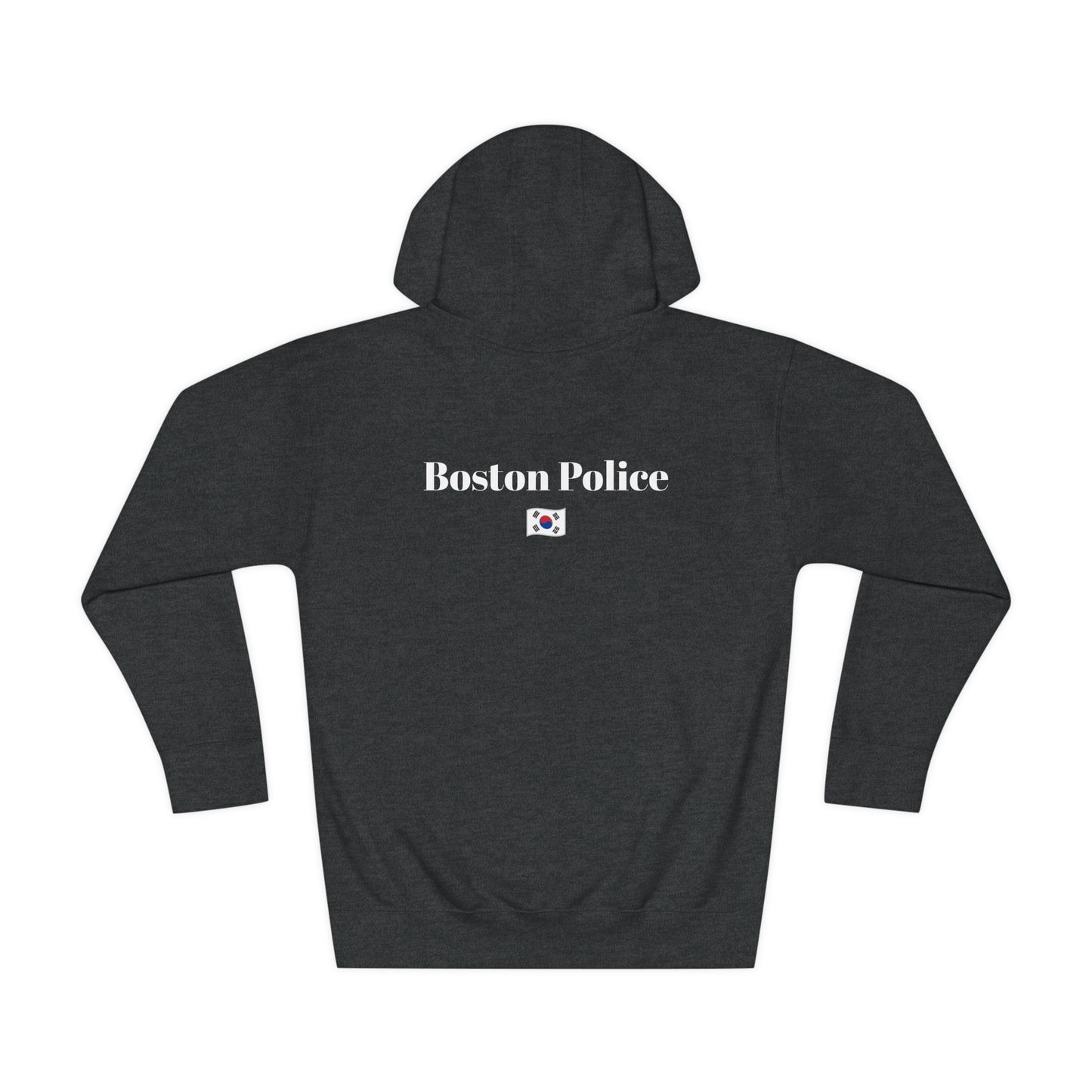 Boston Police (korea flag) EST. 1854 Unisex Fleece Hoodie (white writing)