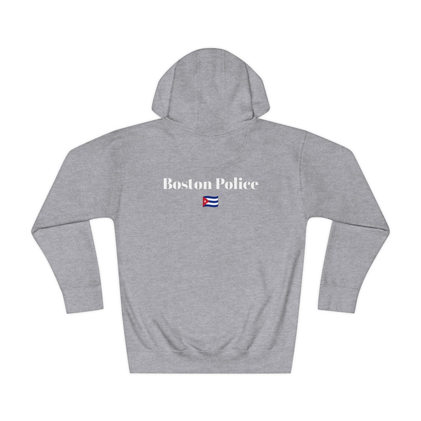 Boston Police (cuba flag) EST. 1854 Unisex Fleece Hoodie (white writing)