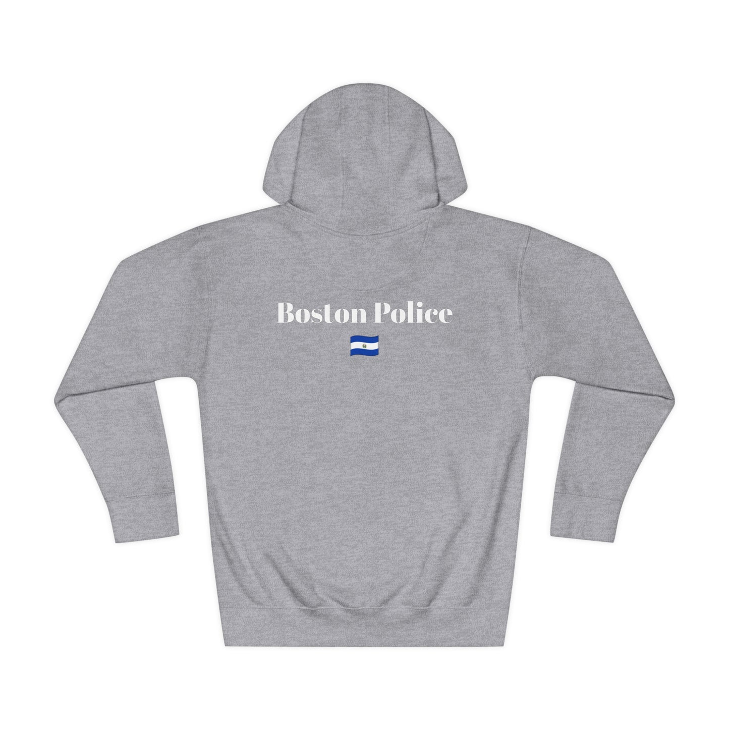 Boston Police (el salvador flag) EST. 1854 Unisex Fleece Hoodie (white writing)