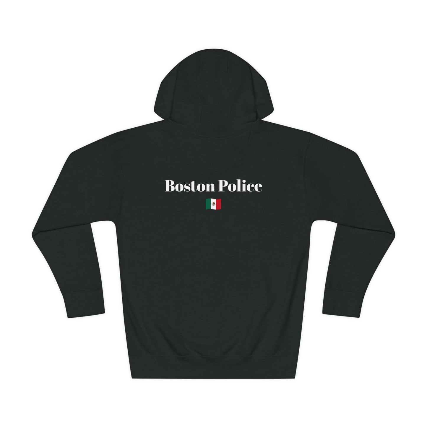 Boston Police (mexico flag) EST. 1854 Unisex Fleece Hoodie (white writing)