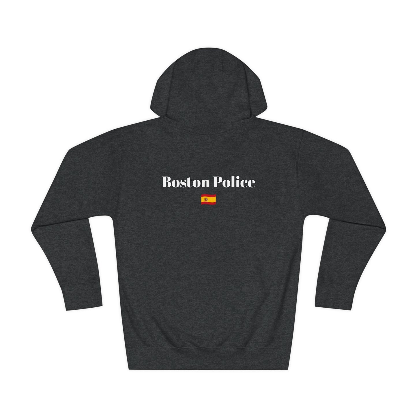 Boston Police (spain flag) EST. 1854 Unisex Fleece Hoodie (white writing)