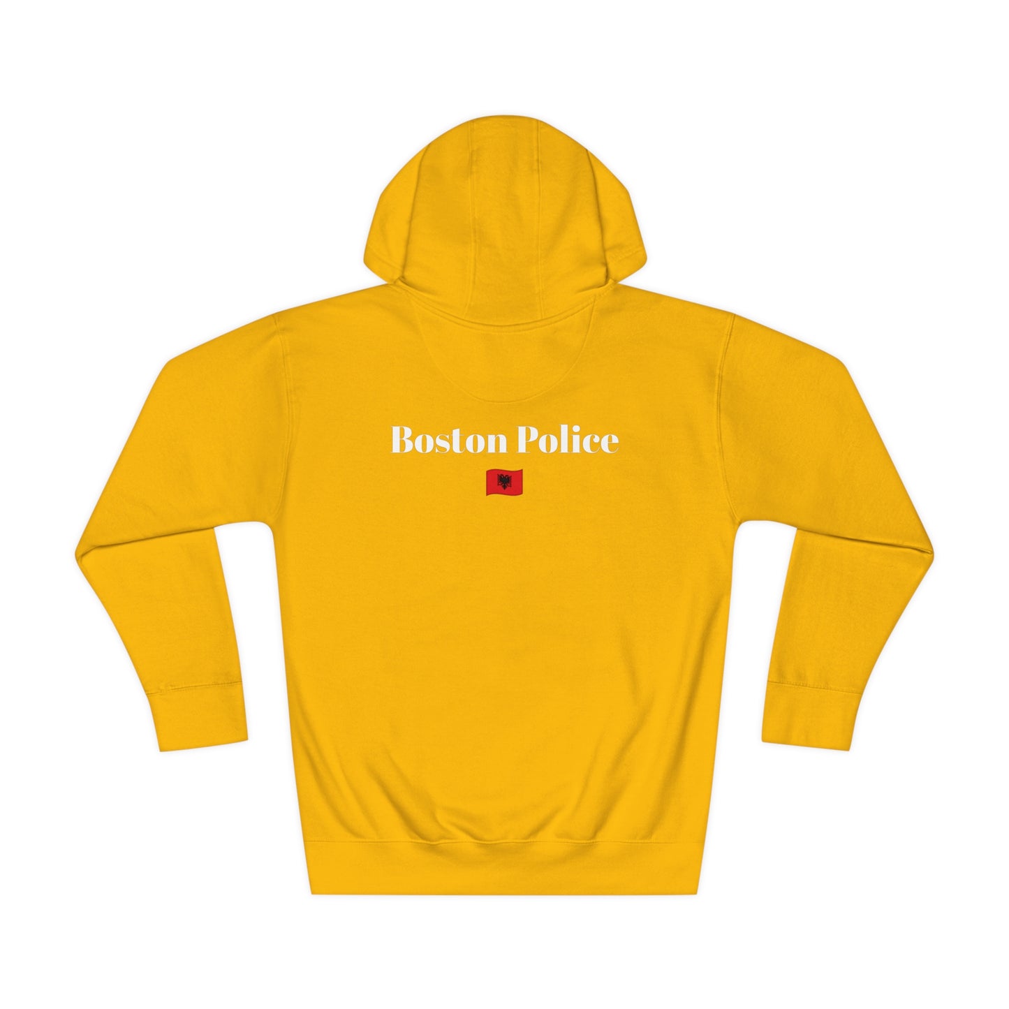 Boston Police - (albanian flag) EST. 1854 Unisex Fleece Hoodie (white writing )