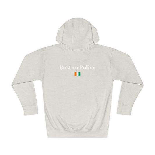 Boston Police (Ivory Coast flag) EST. 1854 Unisex Fleece Hoodie (white writing)