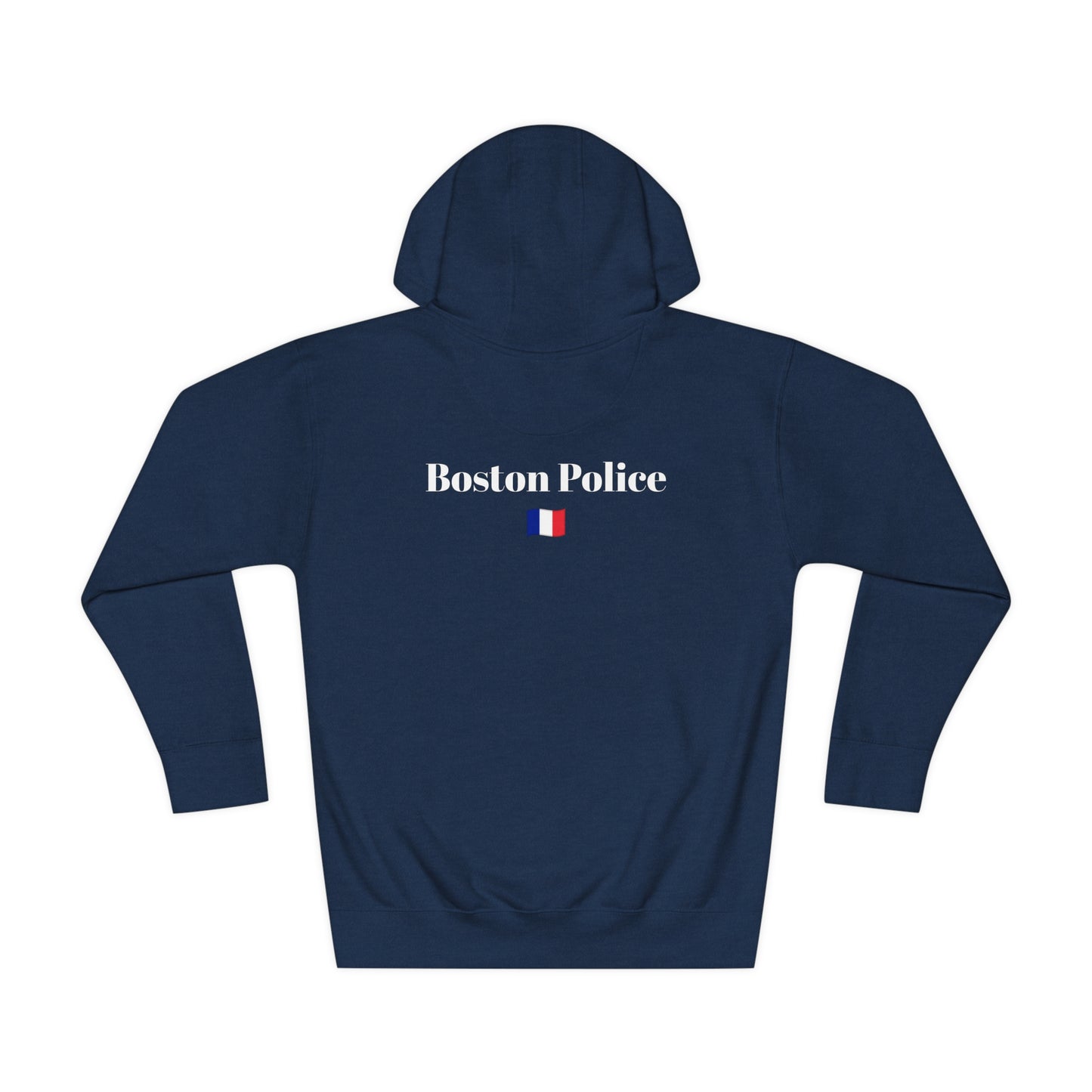 Boston Police (france flag) EST. 1854 Unisex Fleece Hoodie (white writing)