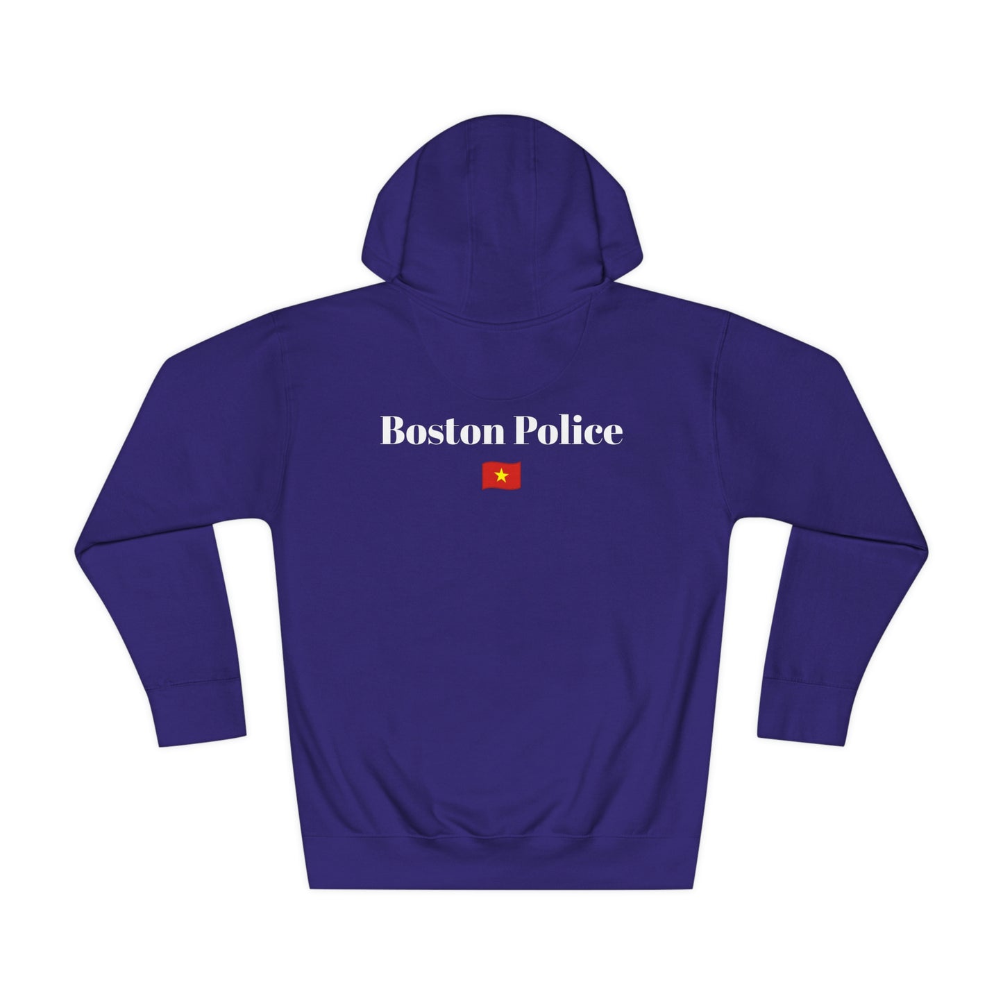 Boston Police (viet nam flag) EST. 1854 Unisex Fleece Hoodie (white writing)