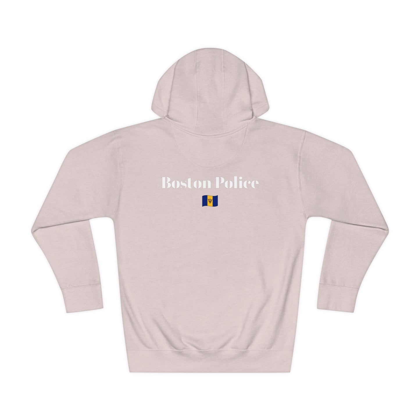 Boston Police (barbados flag) EST. 1854 Unisex Fleece Hoodie (white writing)