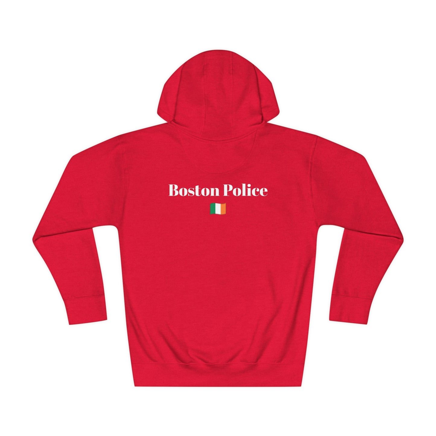 Boston Police  (Irish flag) EST. 1854 Unisex Fleece Hoodie (white writing)