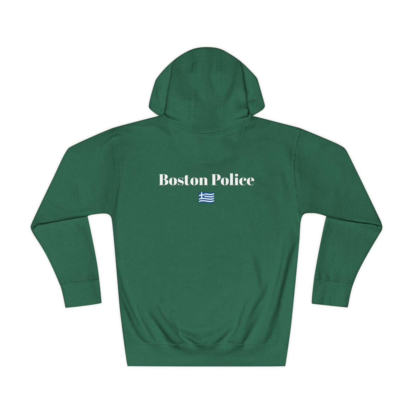 Boston Police (greek flag) EST. 1854 Unisex Fleece Hoodie (white writing)