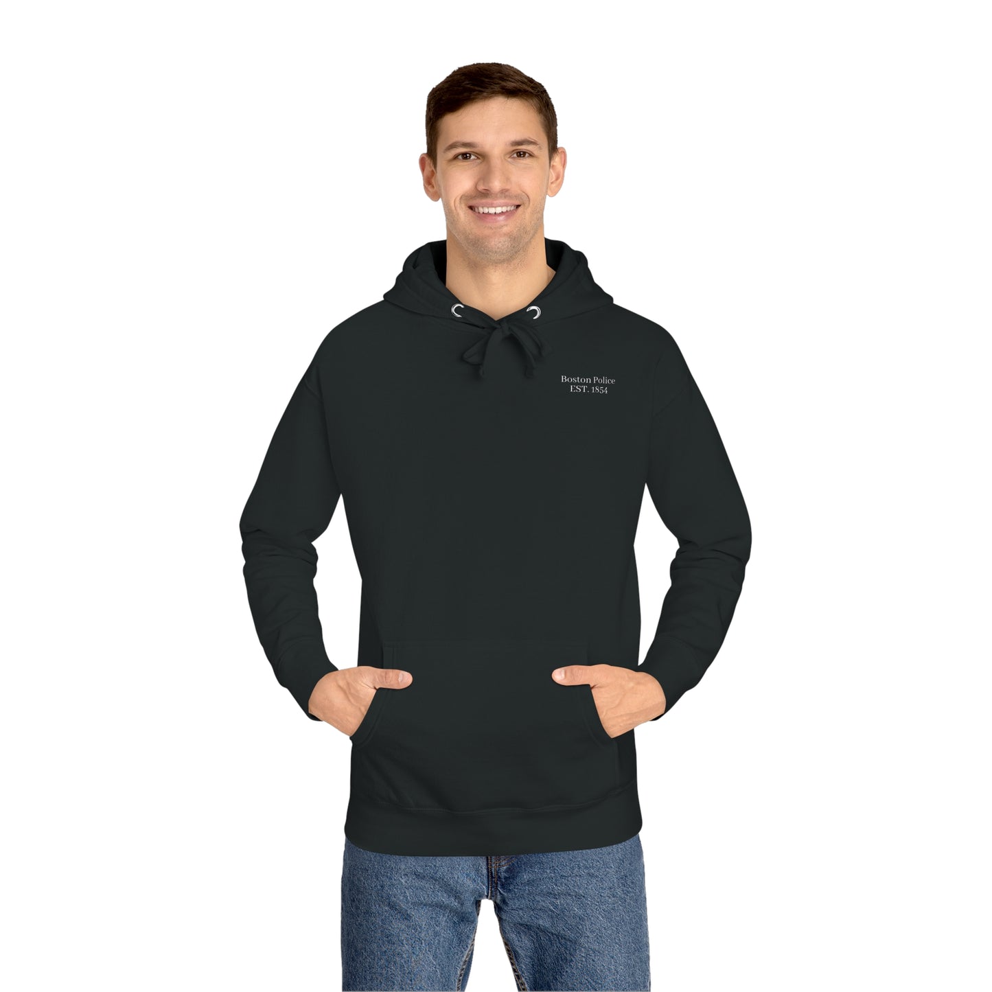 Boston Police (mexico flag) EST. 1854 Unisex Fleece Hoodie (white writing)