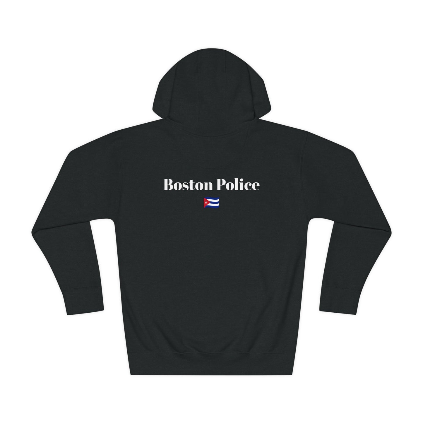 Boston Police (cuba flag) EST. 1854 Unisex Fleece Hoodie (white writing)