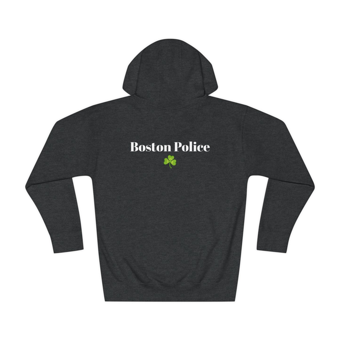 Boston Police (shamrock) EST. 1854 Unisex Fleece Hoodie (white writing)